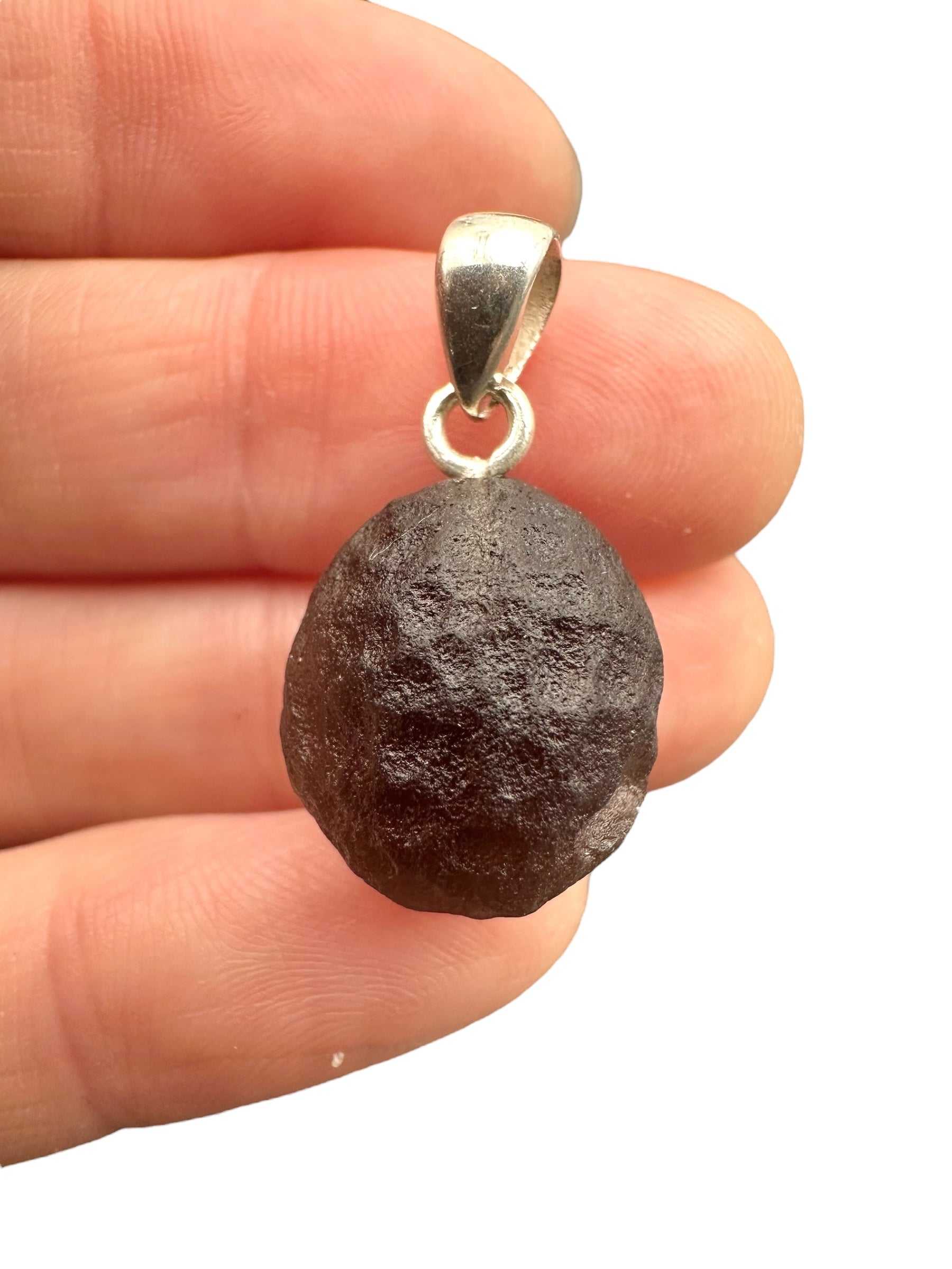 Silver colombianite pendant