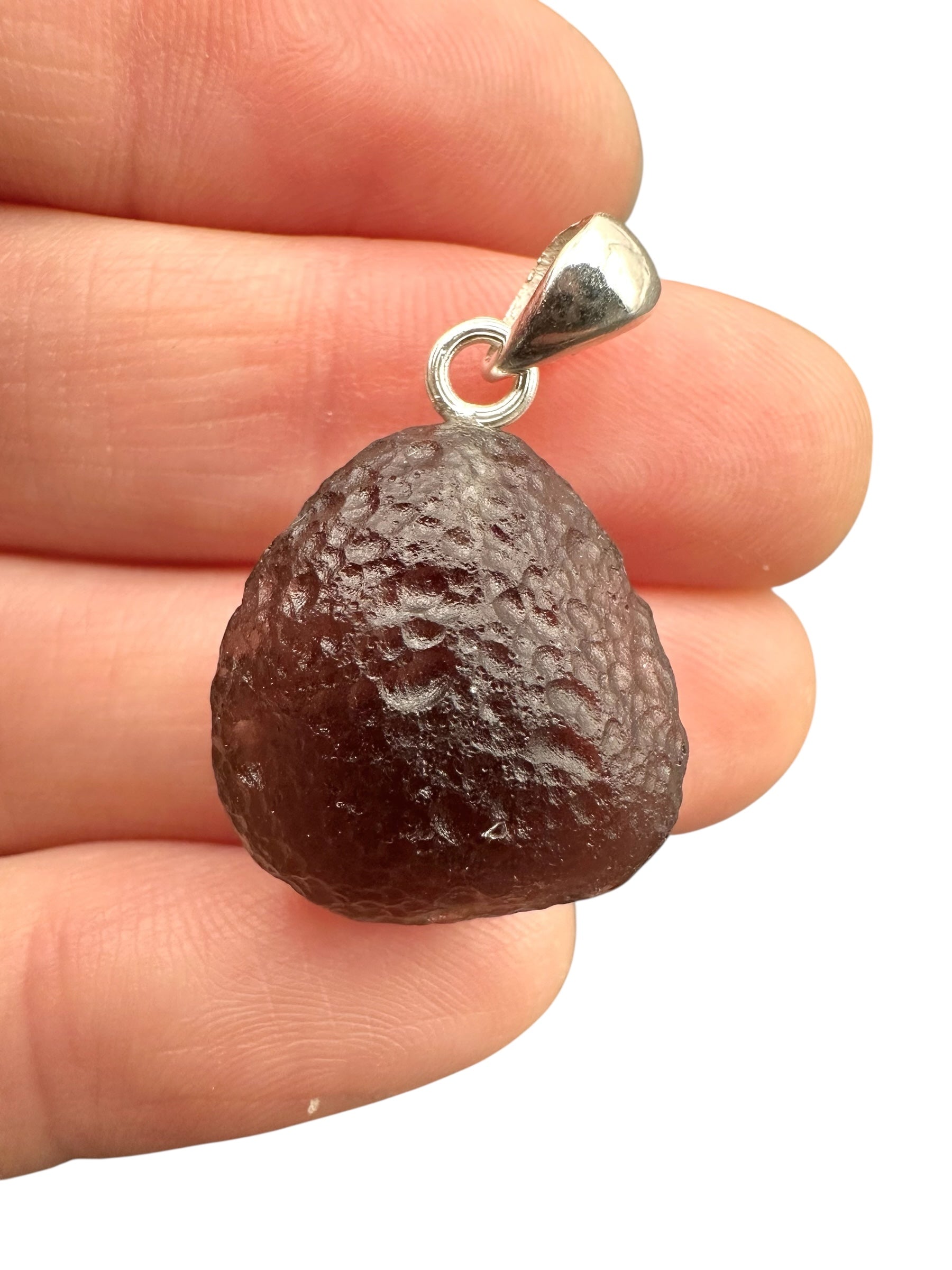 Silver colombianite pendant