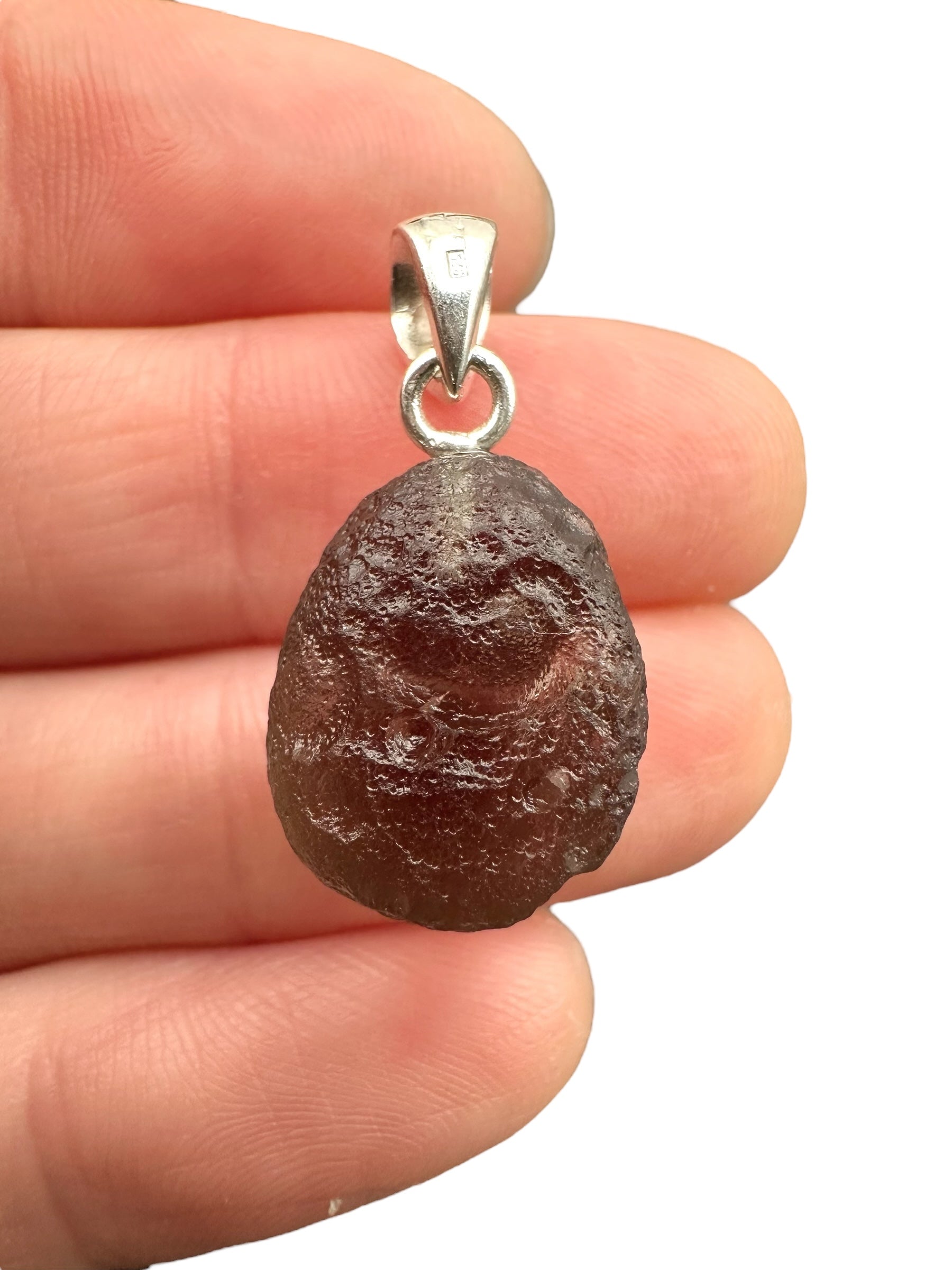 Silver colombianite pendant