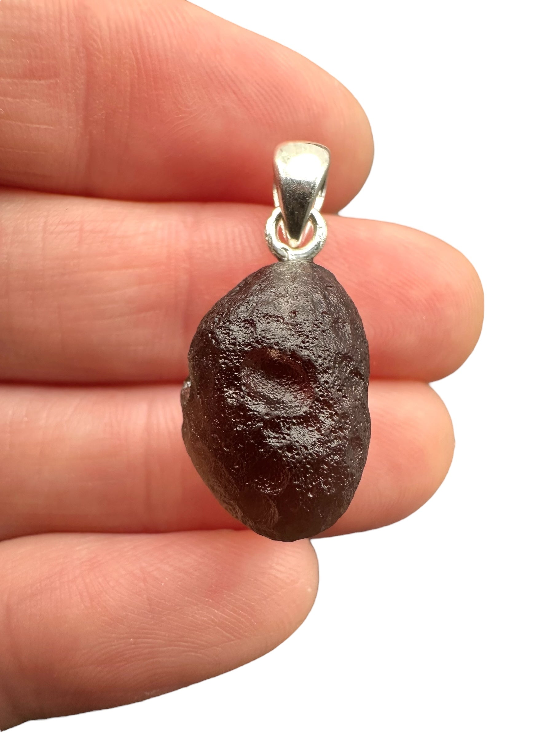 Silver colombianite pendant