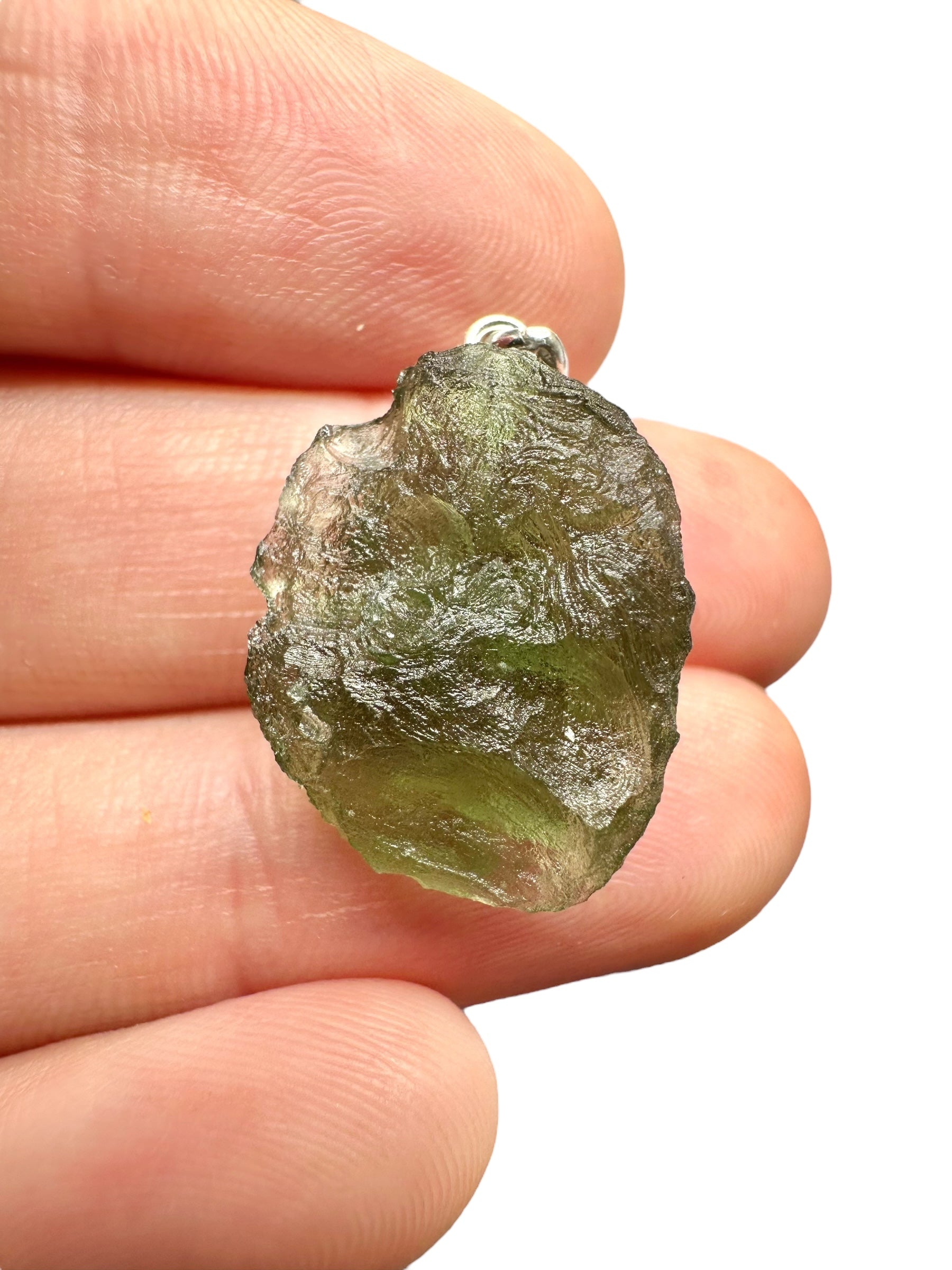 Silver moldavite pendant 3,1g - SP/V406