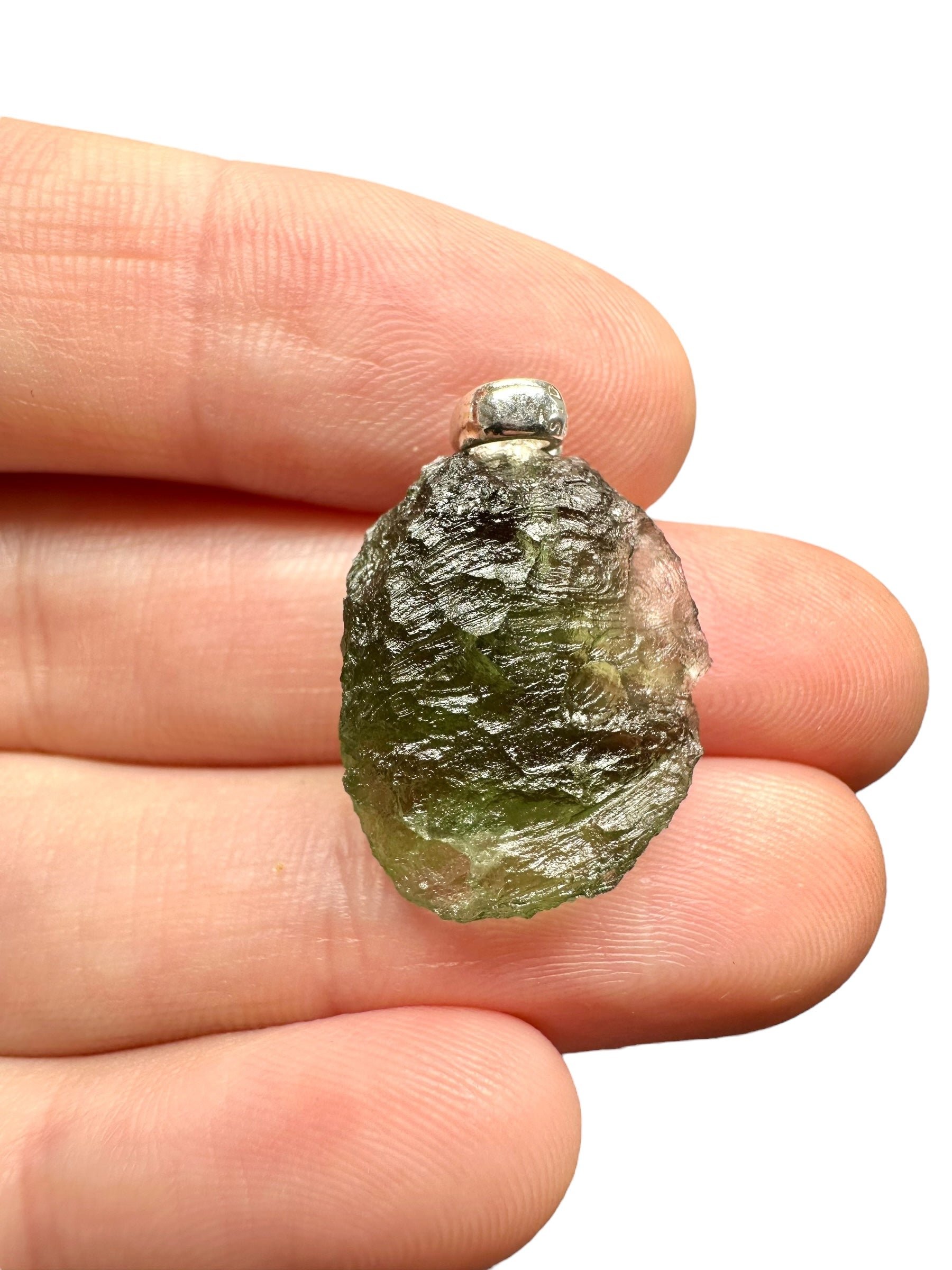Silver moldavite pendant 3,1g