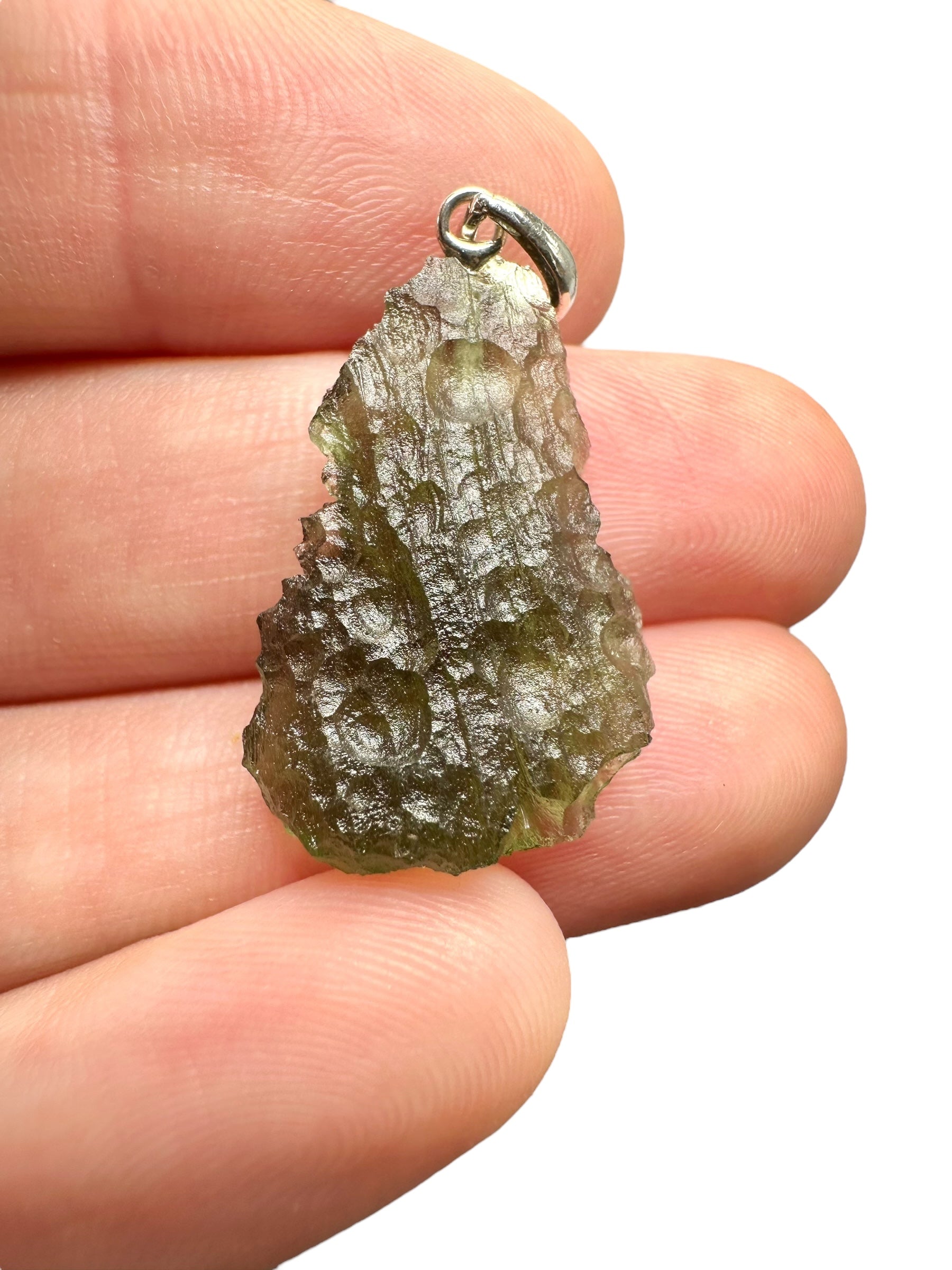 Silver moldavite pendant 2,3g