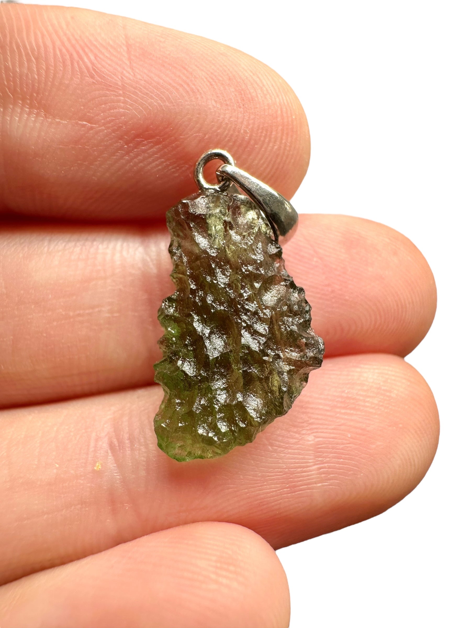 Silver moldavite pendant 1,3g - SP/V412