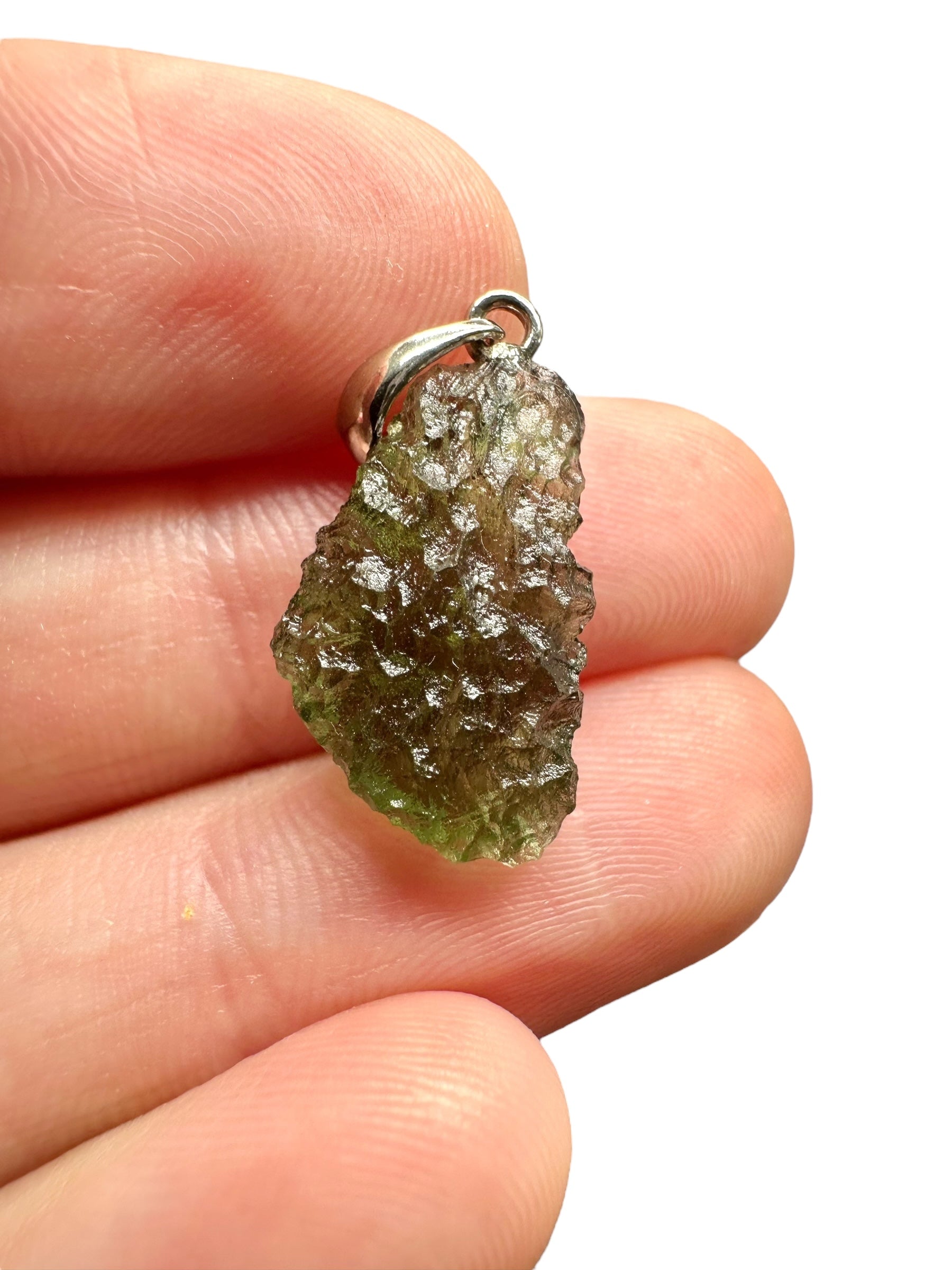 Silver moldavite pendant 1,3g
