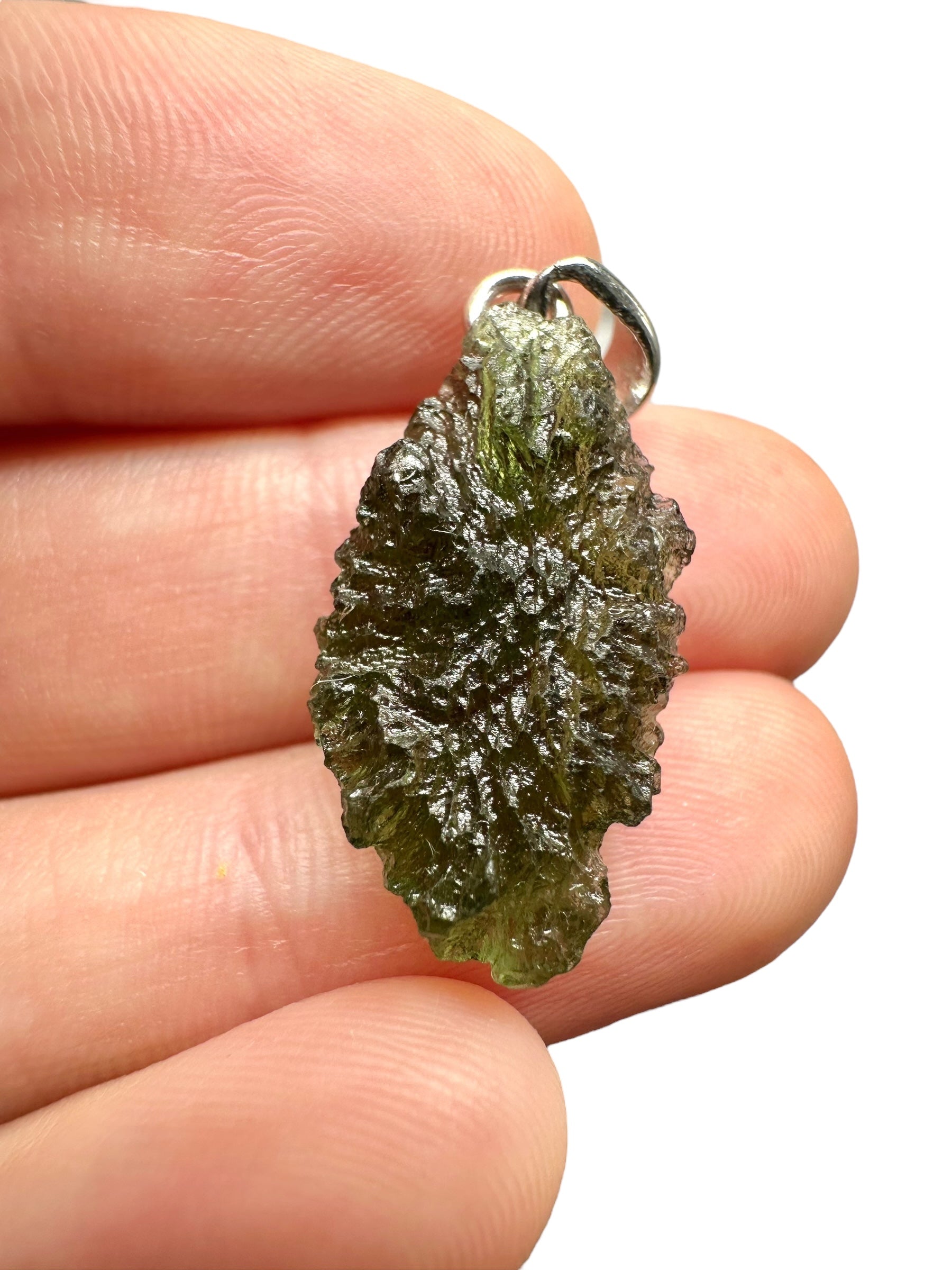 Silver moldavite pendant 2,5g