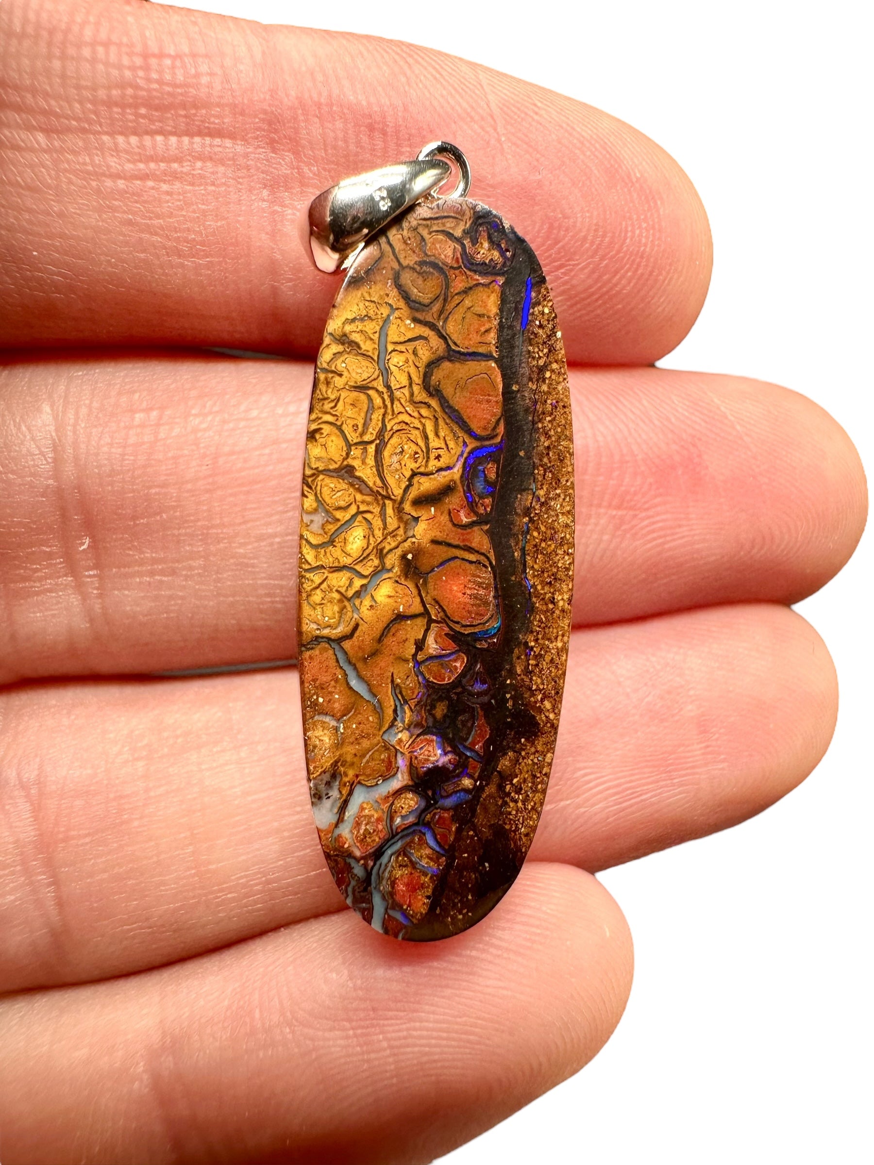 Silver pendant from Australian boulder opal - SP/AB10