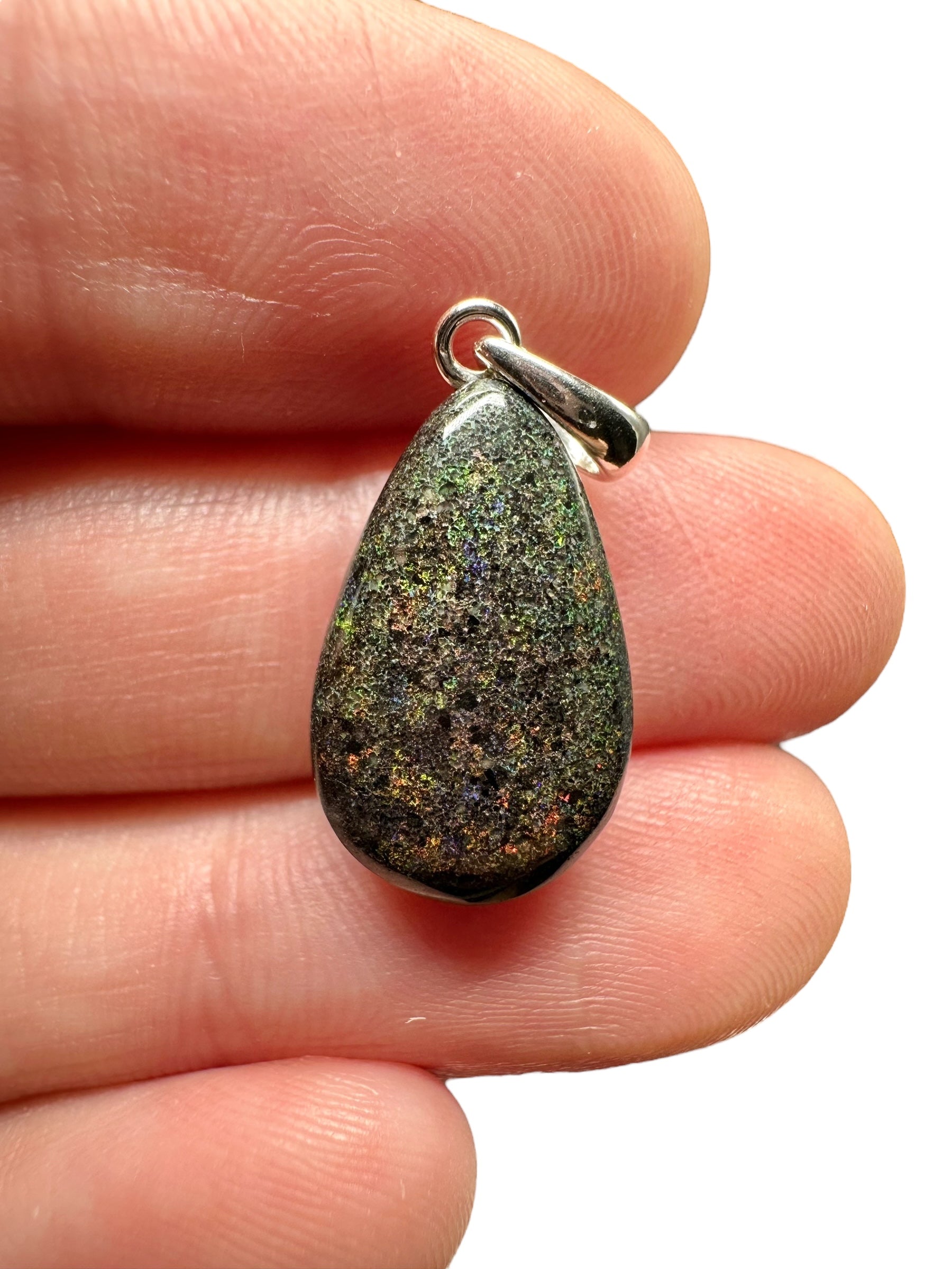 Silver pendant from Australian opal