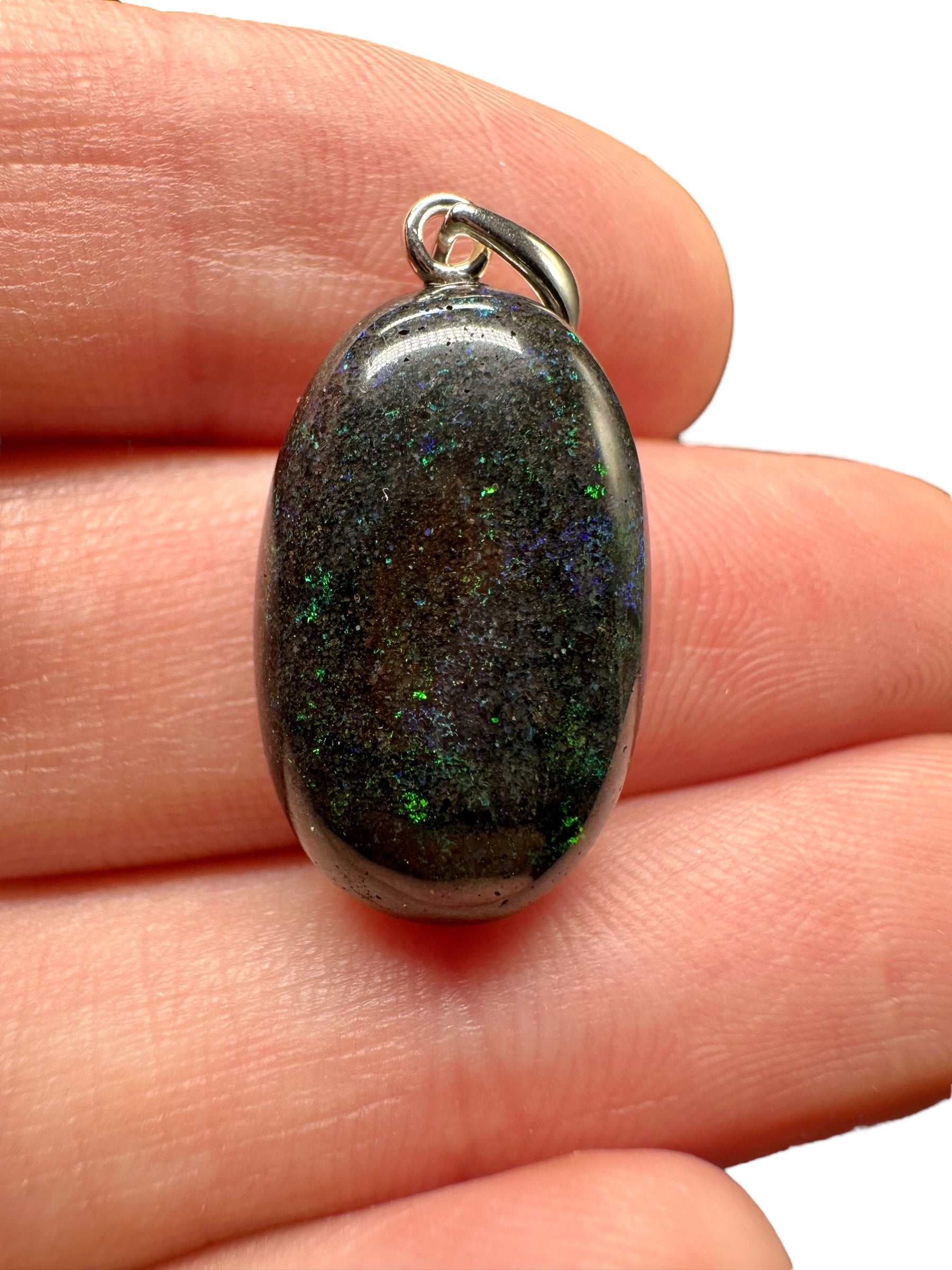 Silver pendant from Australian opal