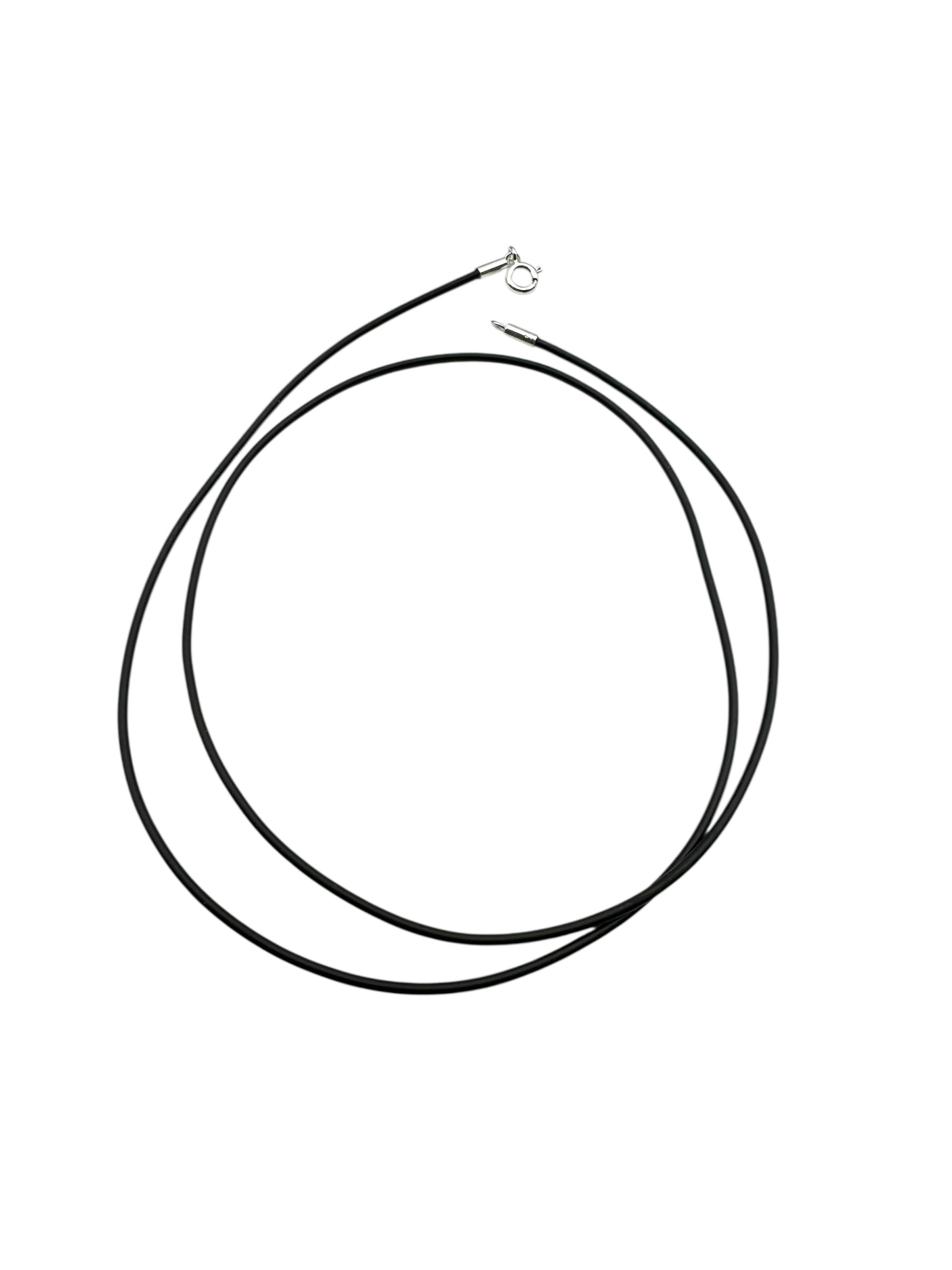Leather cord with silver clasp, 57 cm, width 1,5 mm - KB01