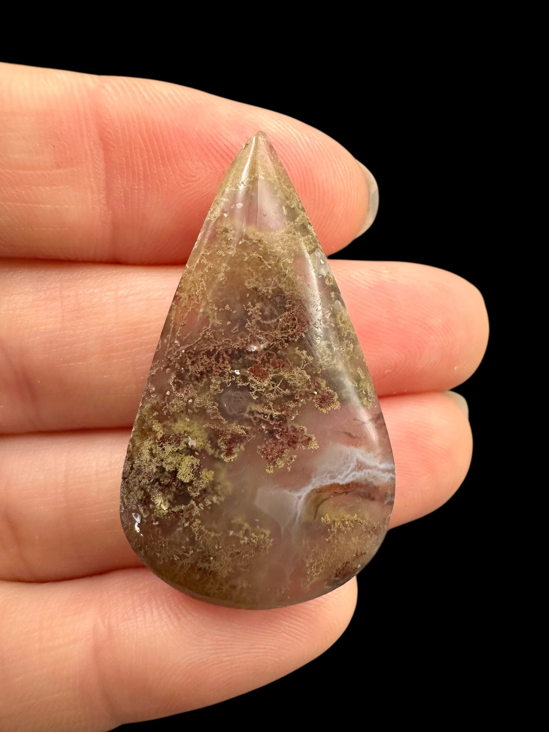 Moos agate cabochon – West Java, Indonesia