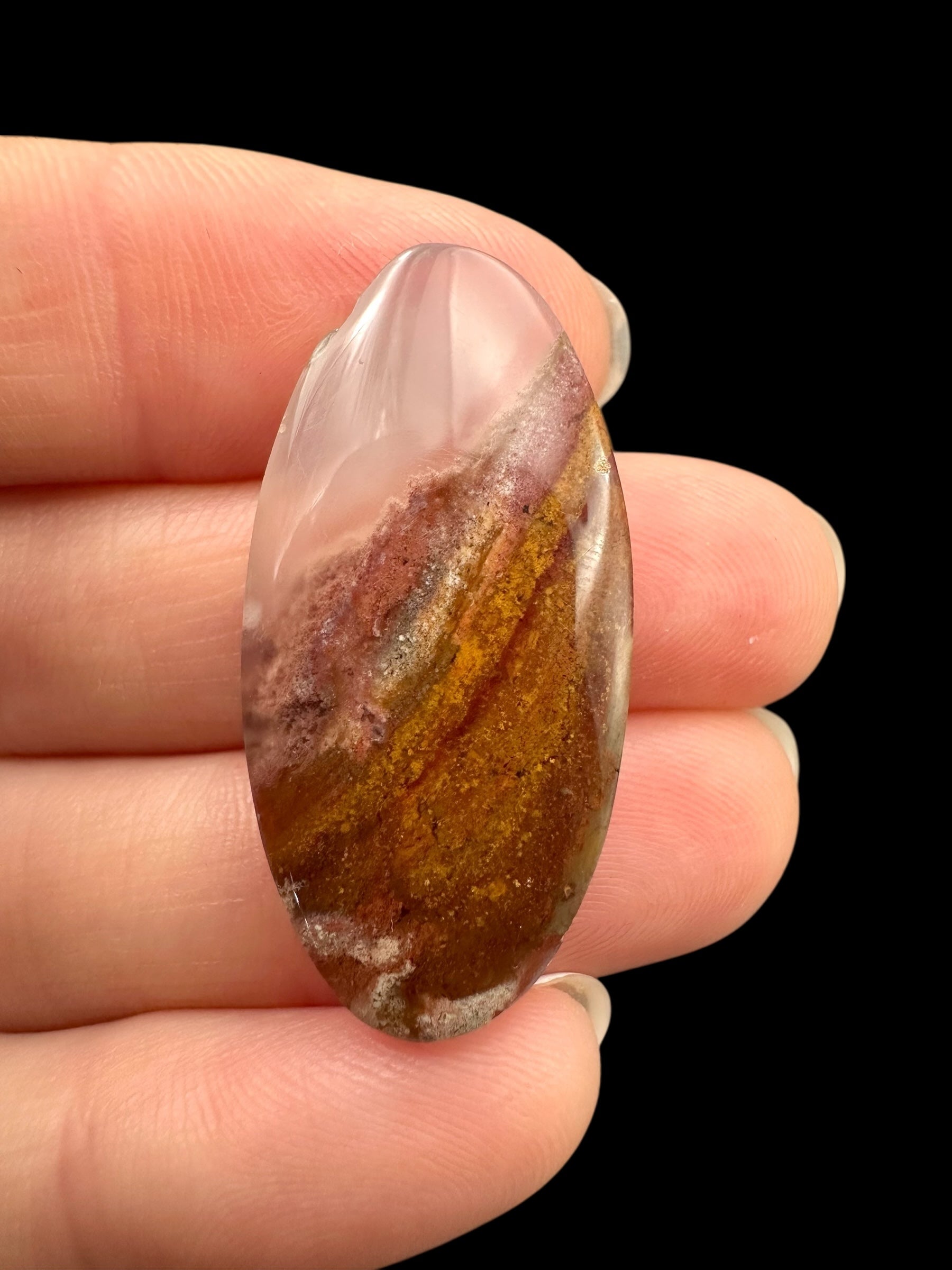 Moos agate cabochon – West Java, Indonesia