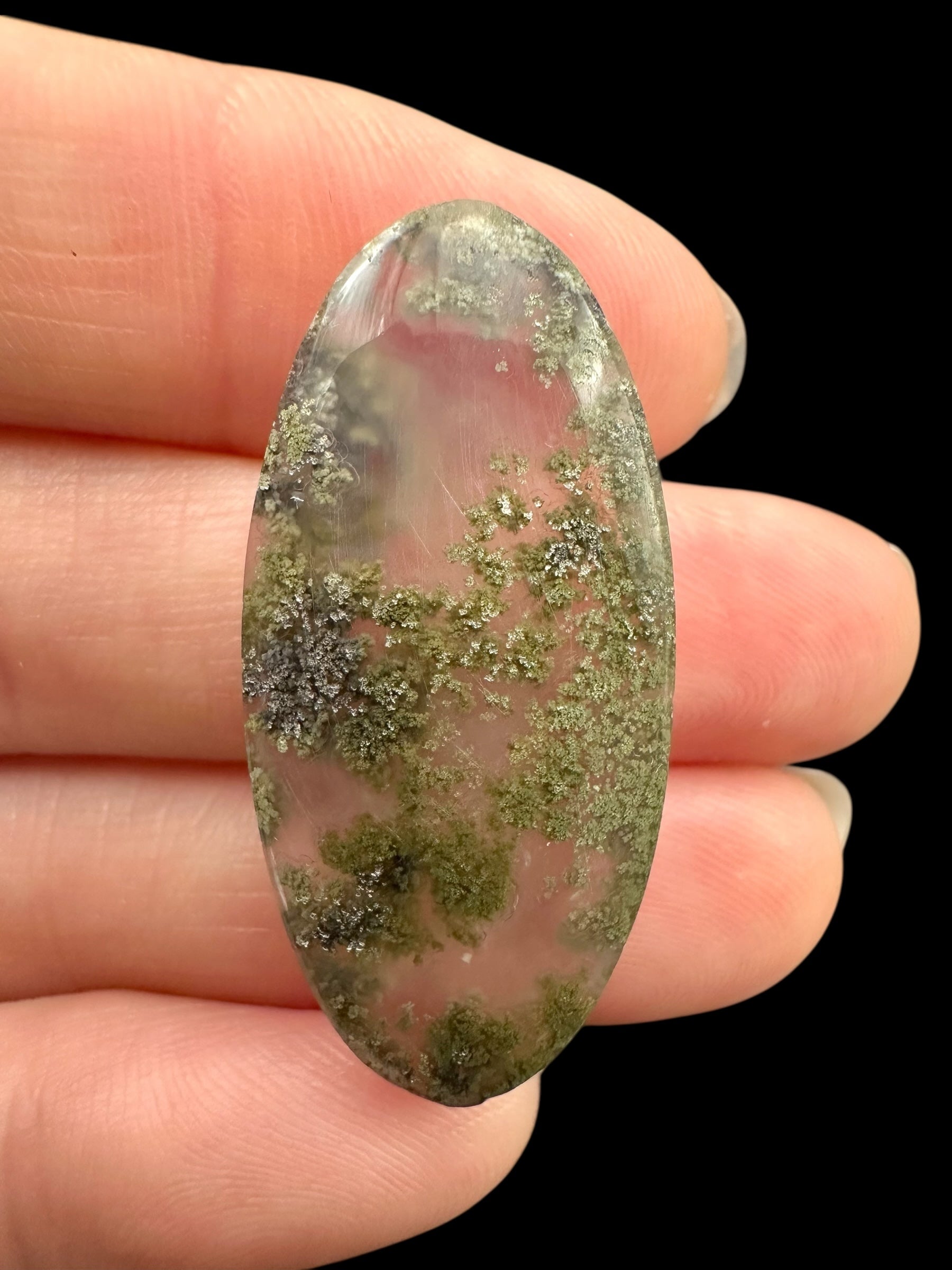 Moos agate cabochon – West Java, Indonesia
