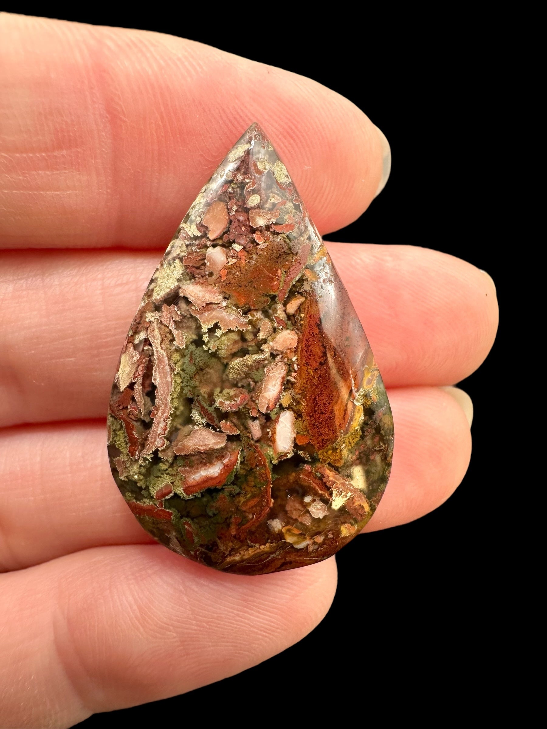 Moos agate cabochon – West Java, Indonesia
