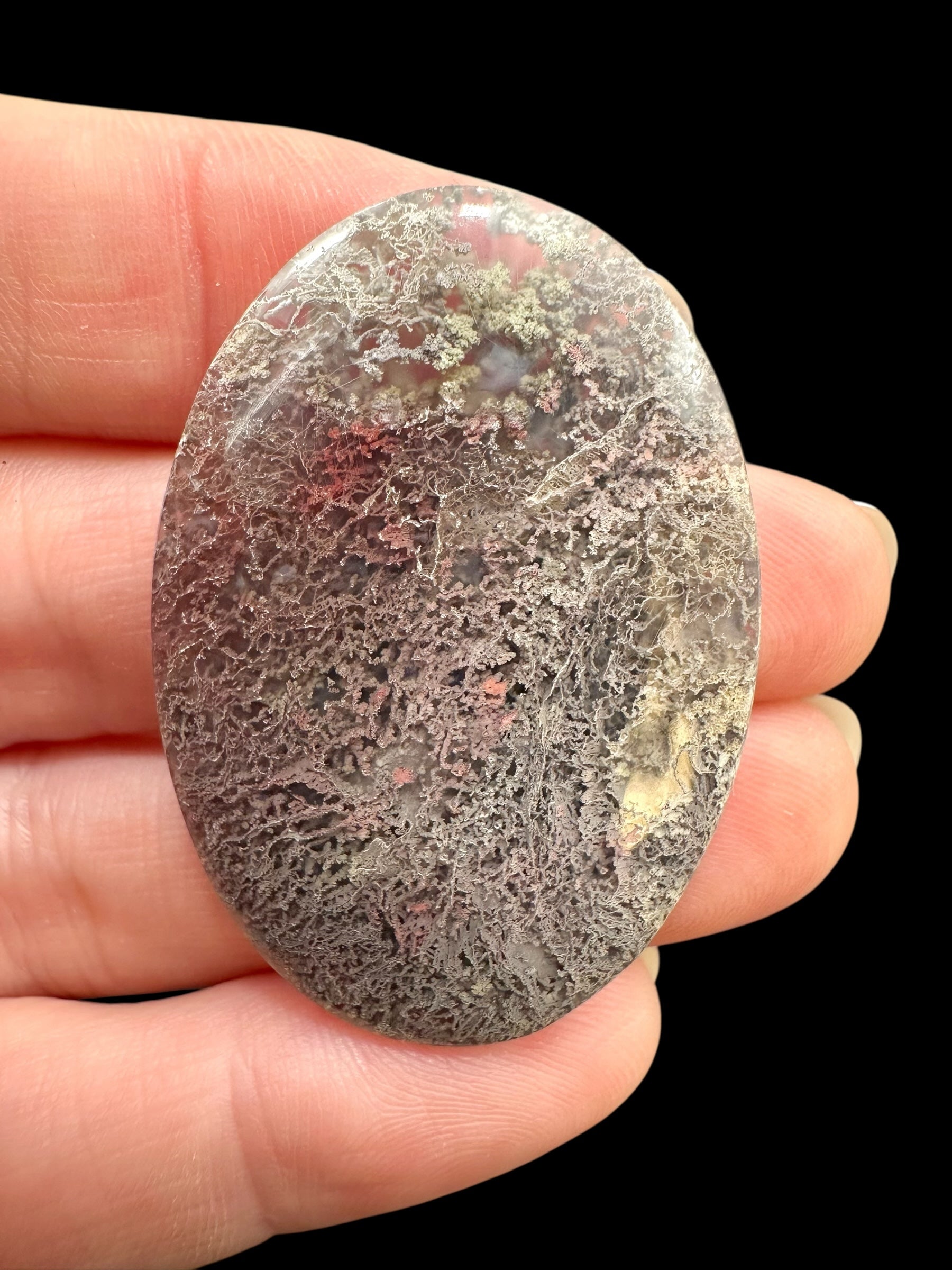 Moos agate cabochon – West Java, Indonesia