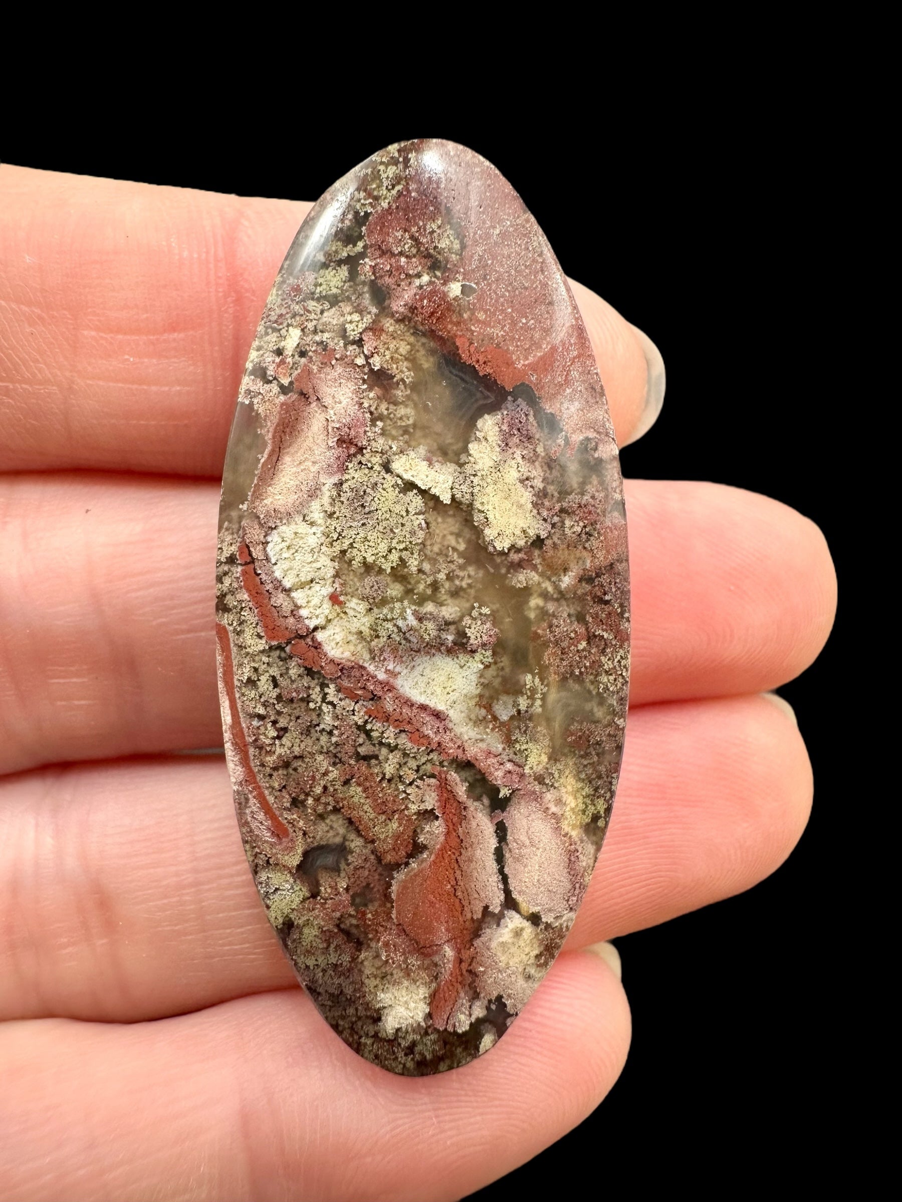 Moos agate cabochon – West Java, Indonesia