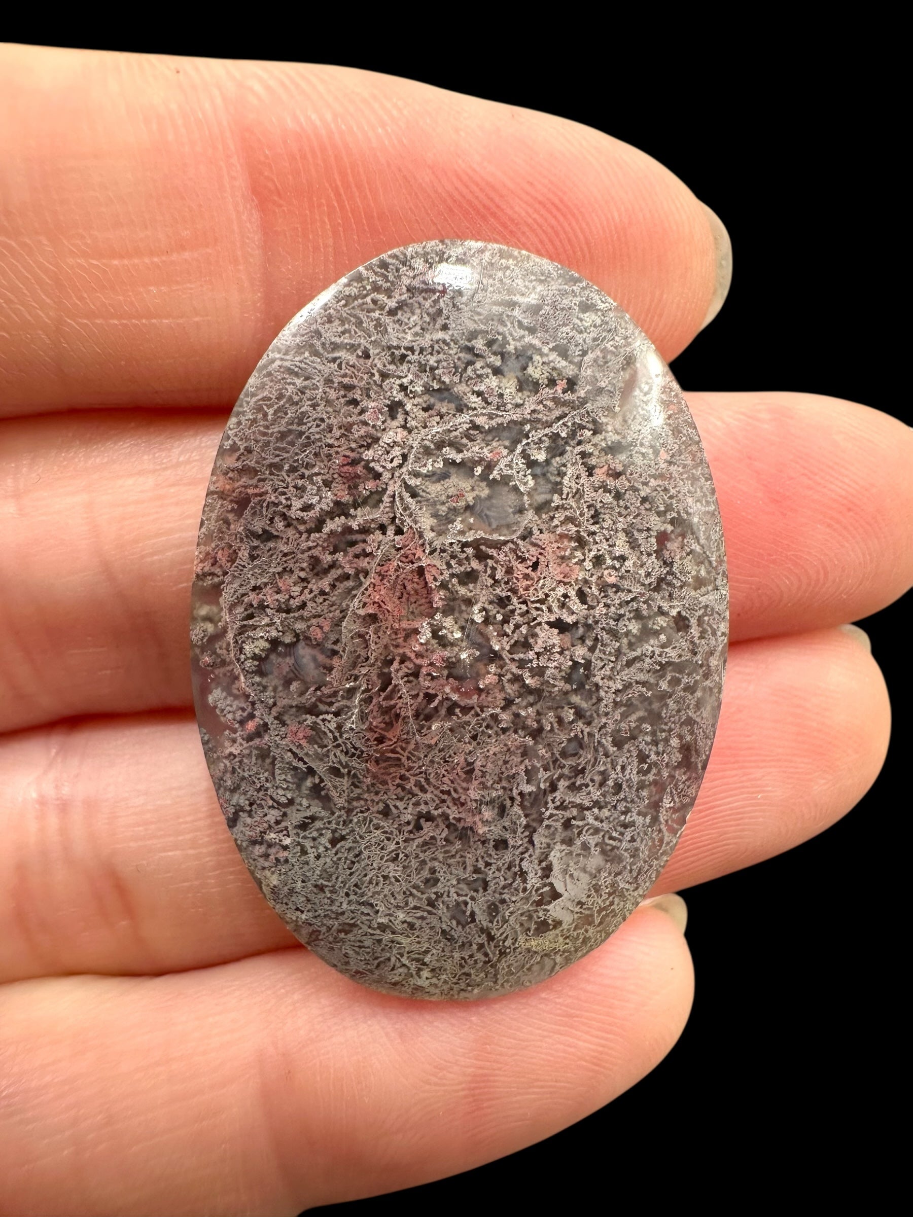 Moos agate cabochon – West Java, Indonesia