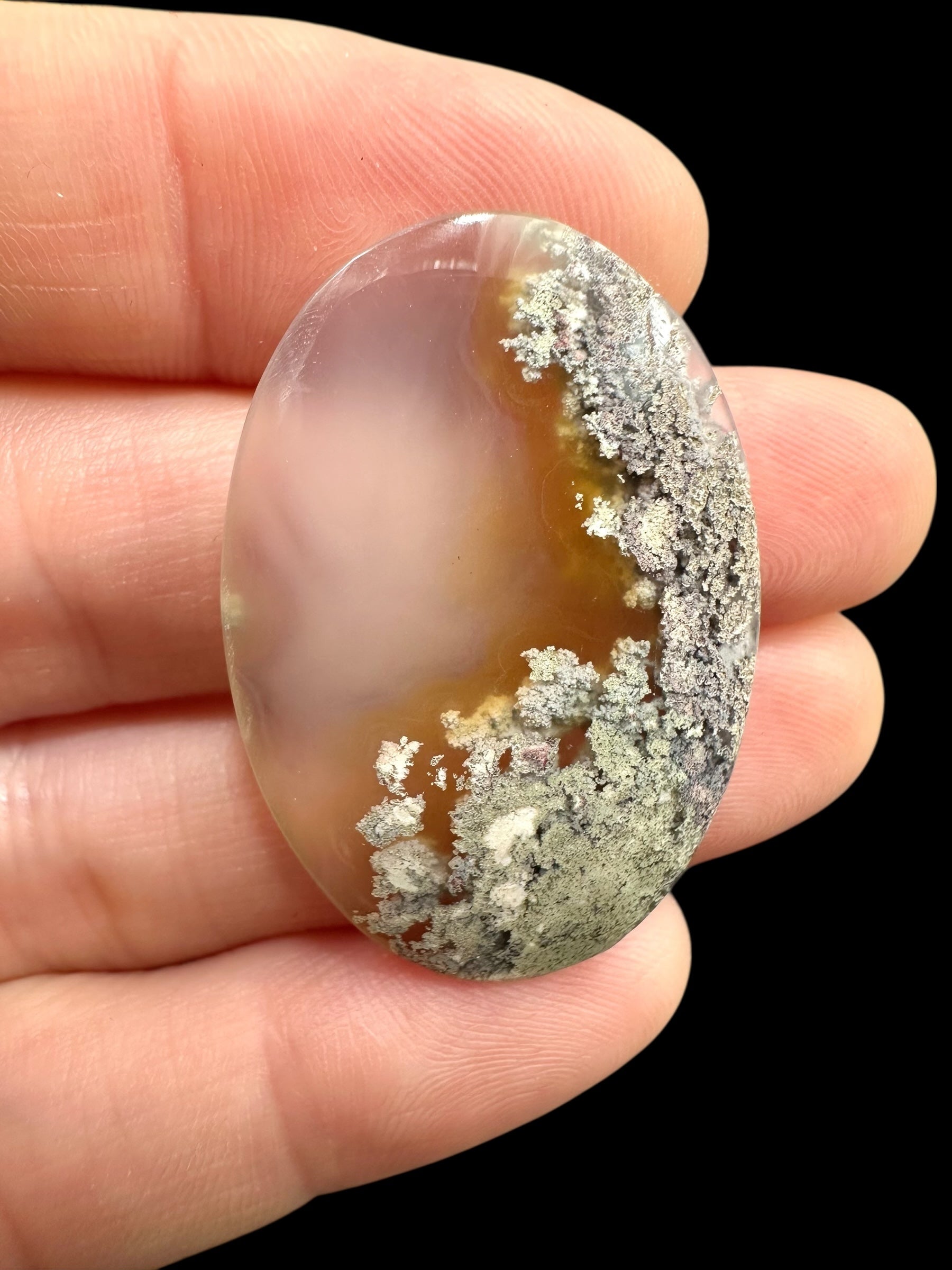Moos agate cabochon – West Java, Indonesia