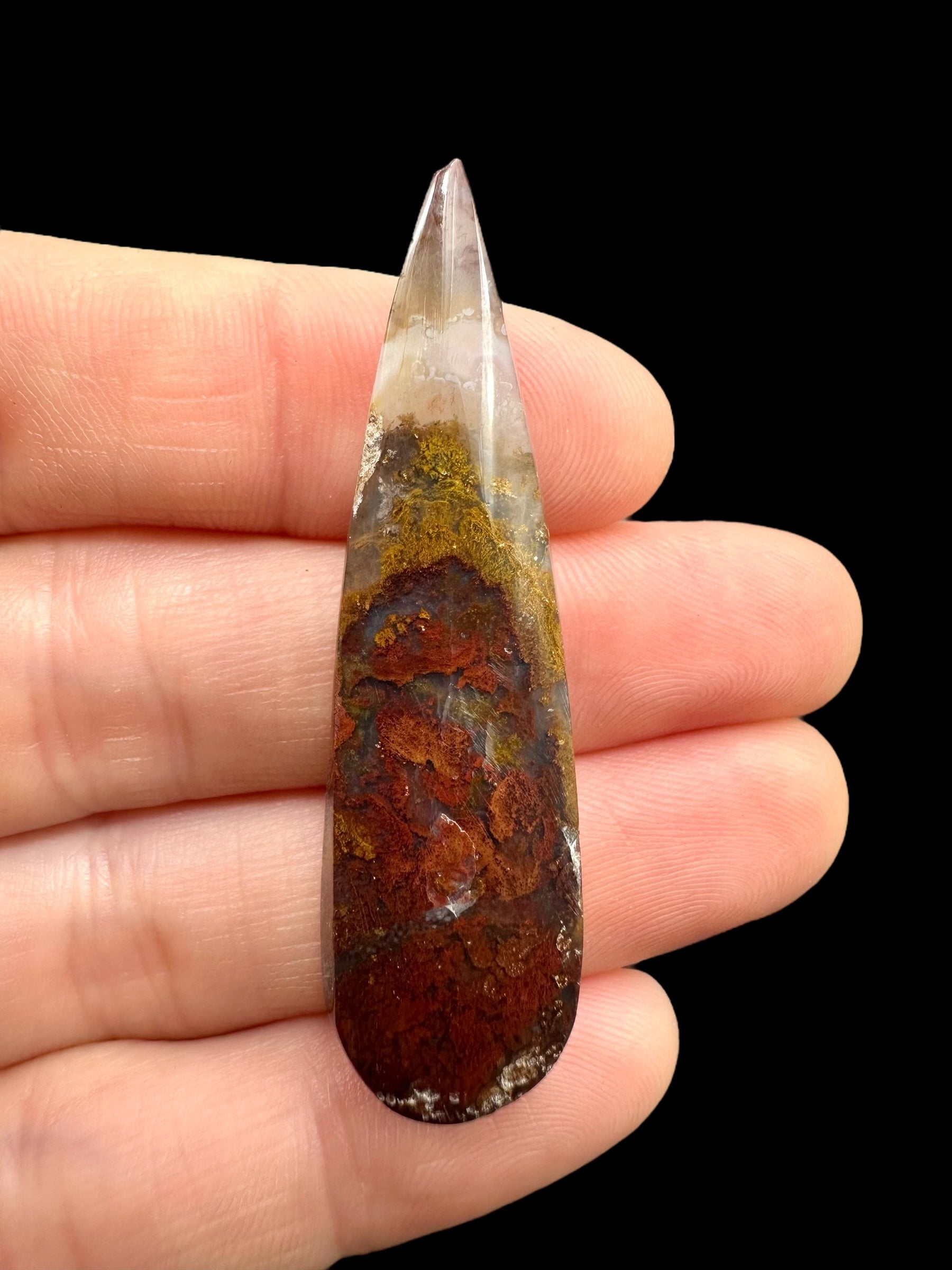 Moos agate cabochon – West Java, Indonesia