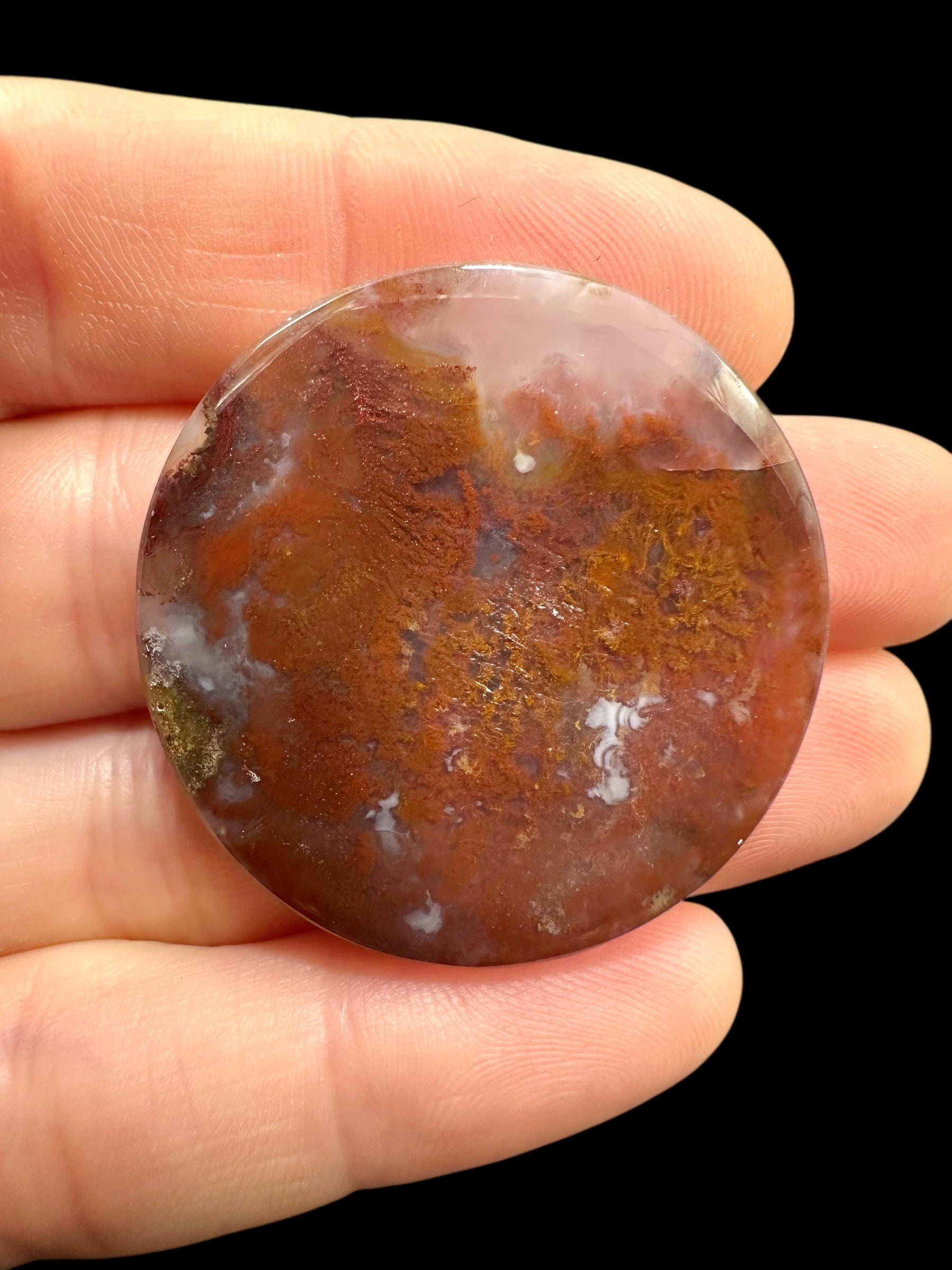 Moos agate cabochon – West Java, Indonesia