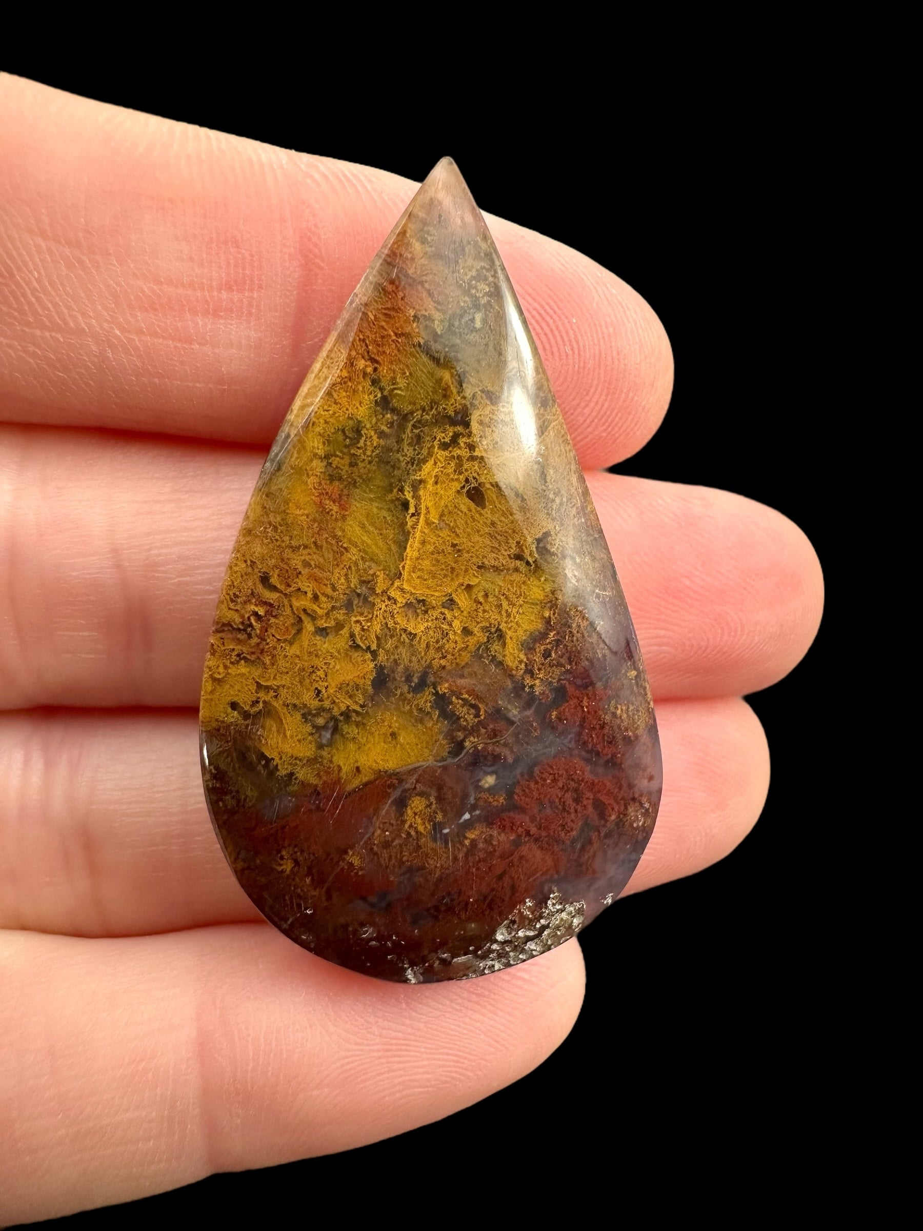 Moos agate cabochon – West Java, Indonesia