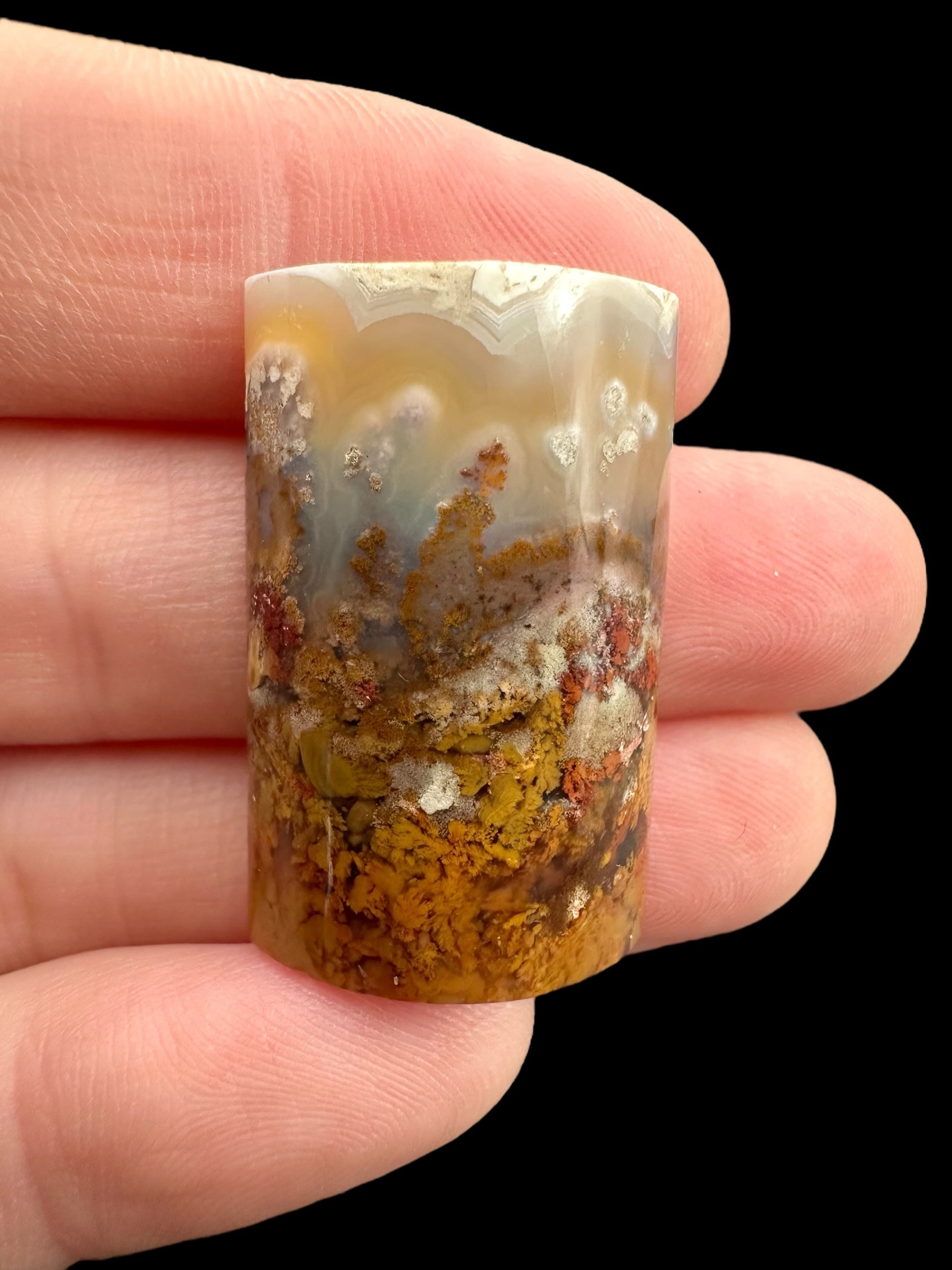 Moos agate cabochon – West Java, Indonesia