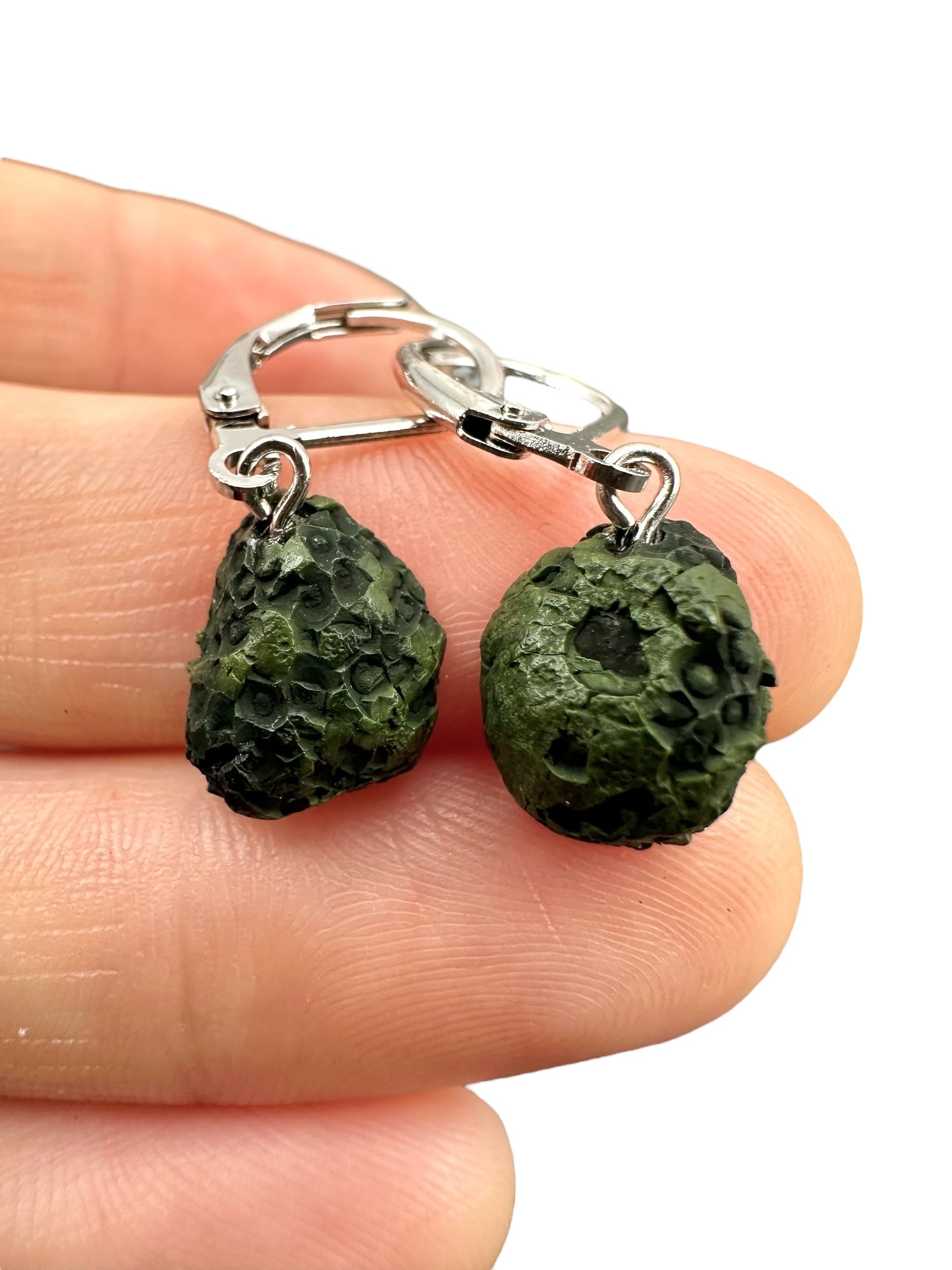 Silver agate minigeode earrings - SP/A021
