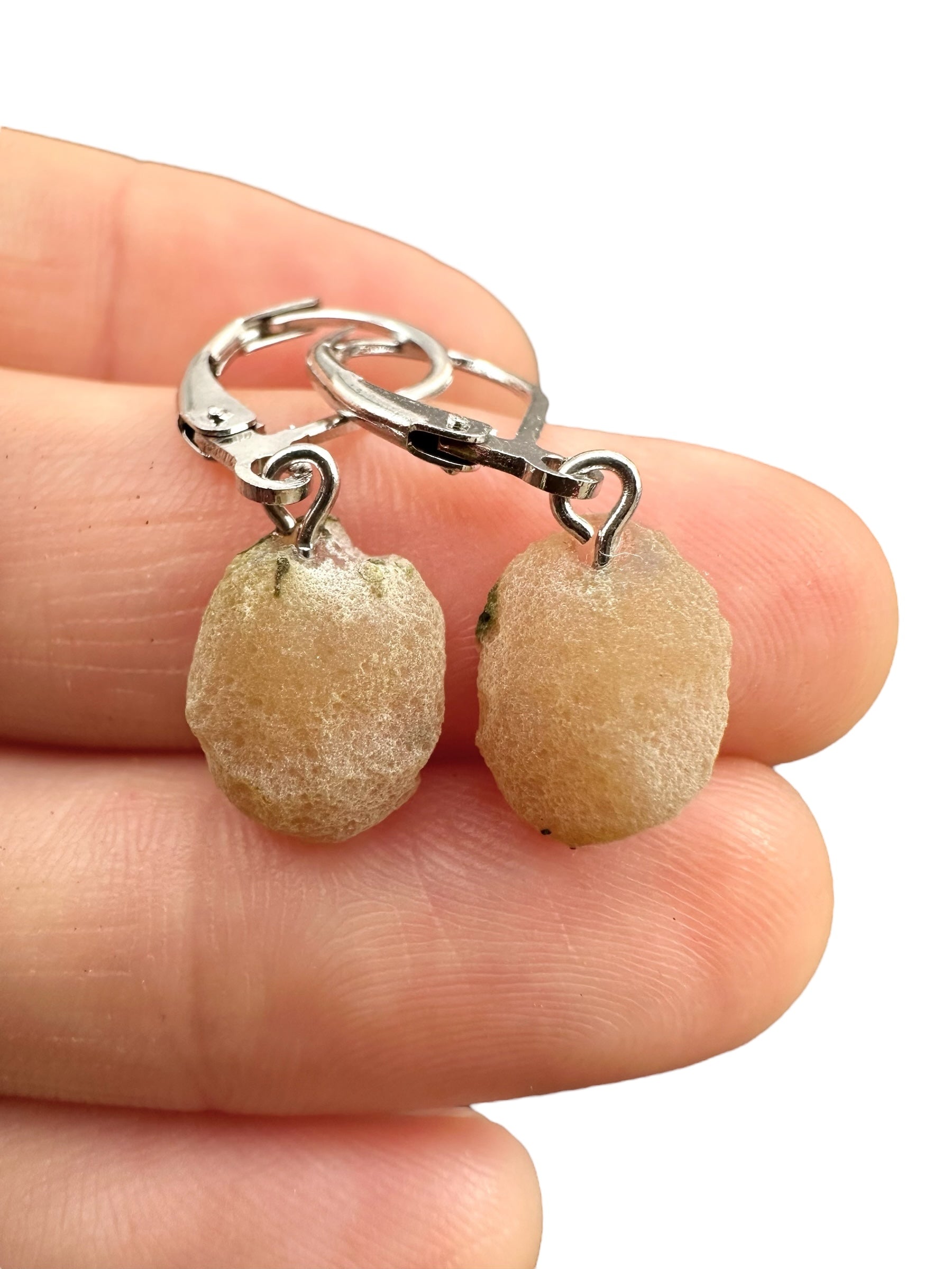 Silver agate minigeode earrings - SP/A022