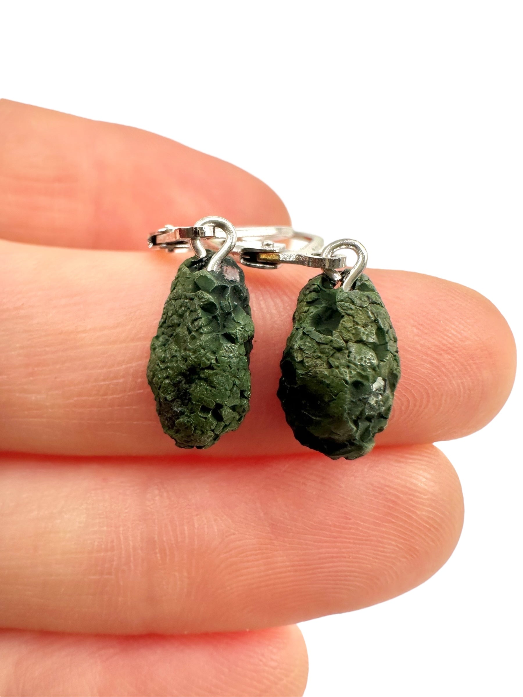Silver agate minigeode earrings - SP/A025