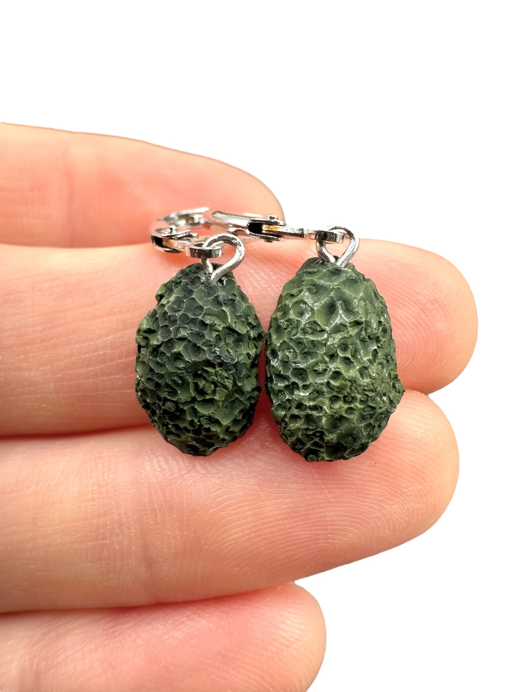 Silver agate minigeode earrings - SP/A026