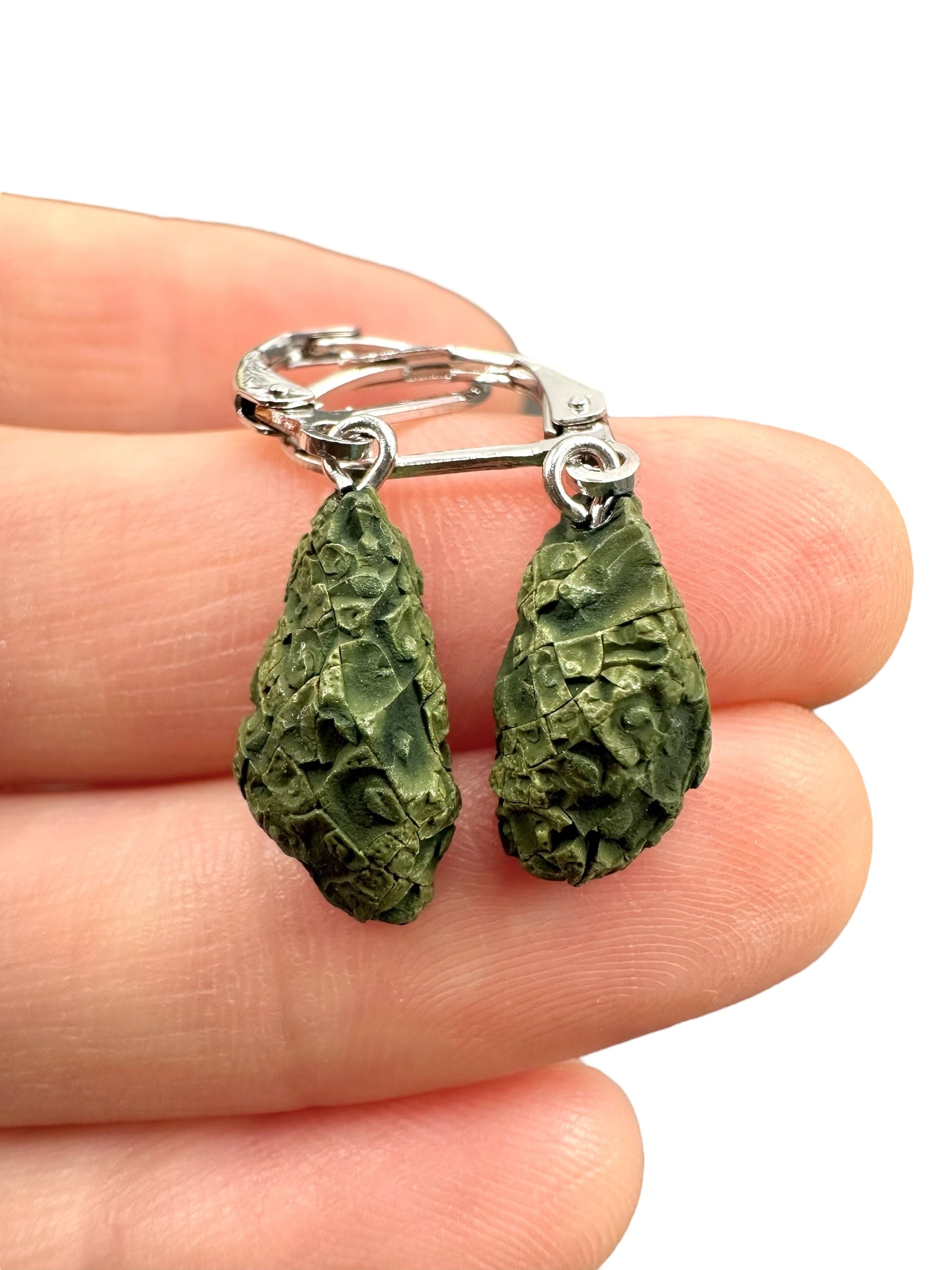 Silver agate minigeode earrings - SP/A027