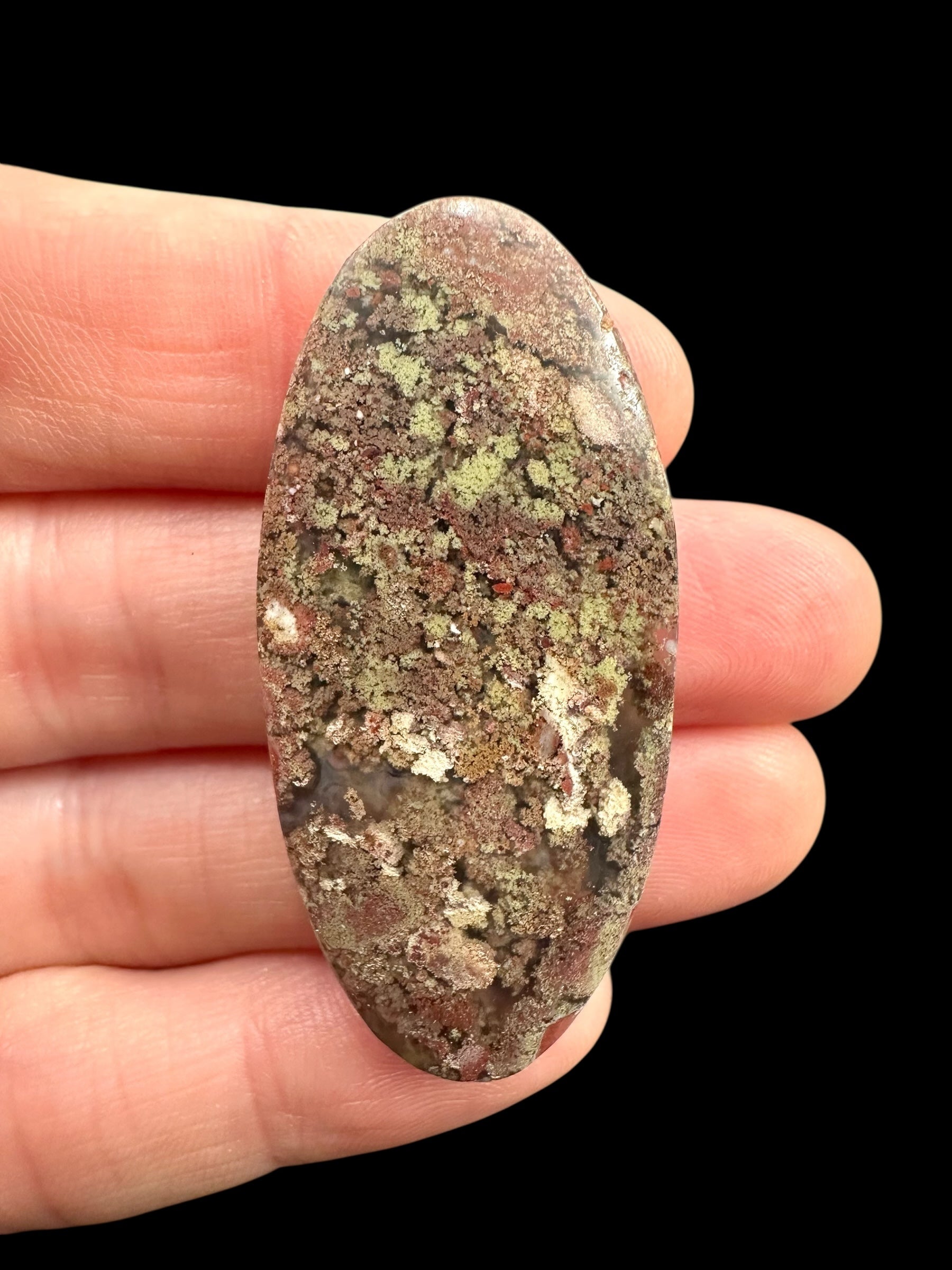 Moos agate cabochon – West Java, Indonesia