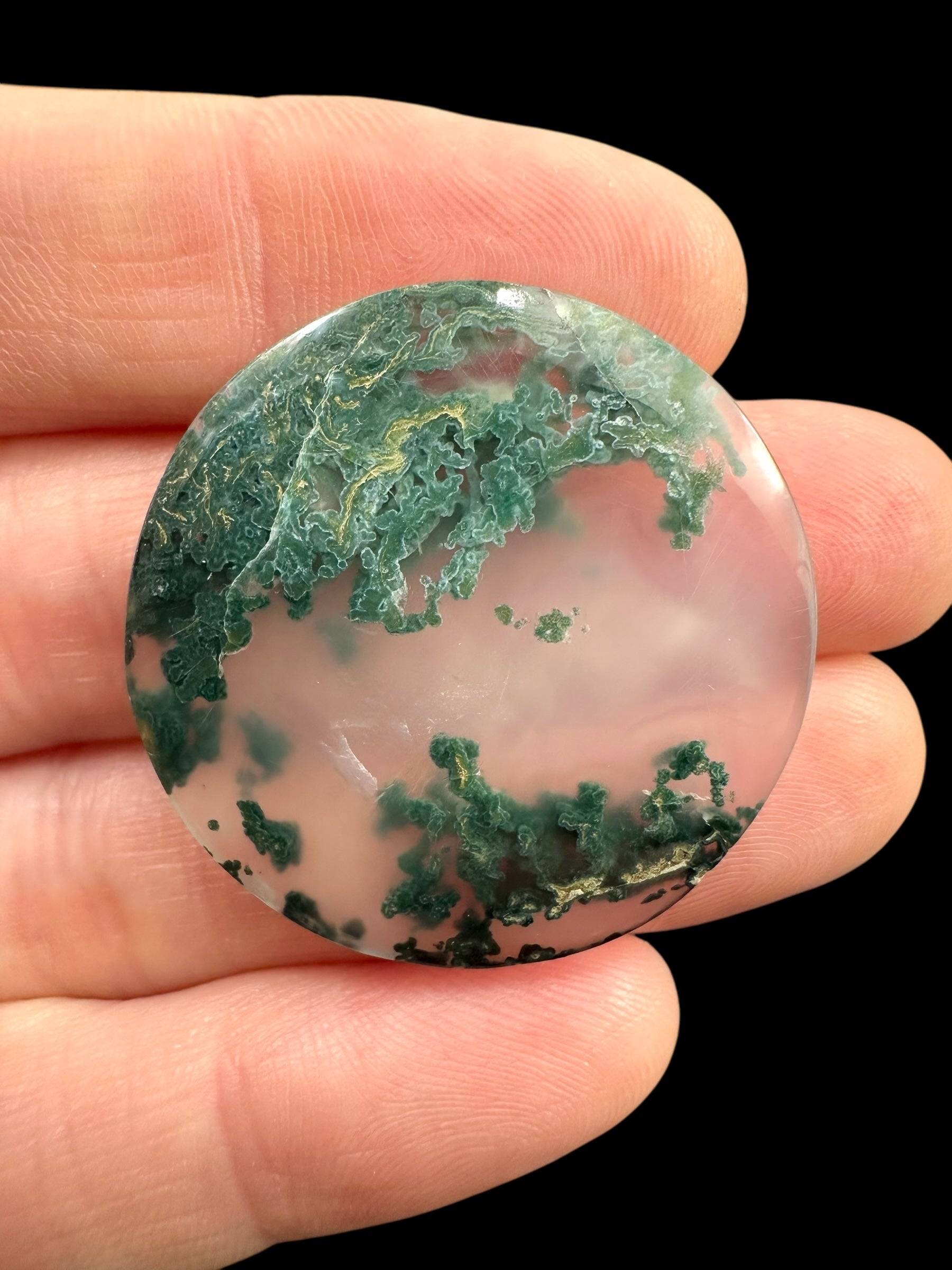 Moos agate cabochon – West Java, Indonesia