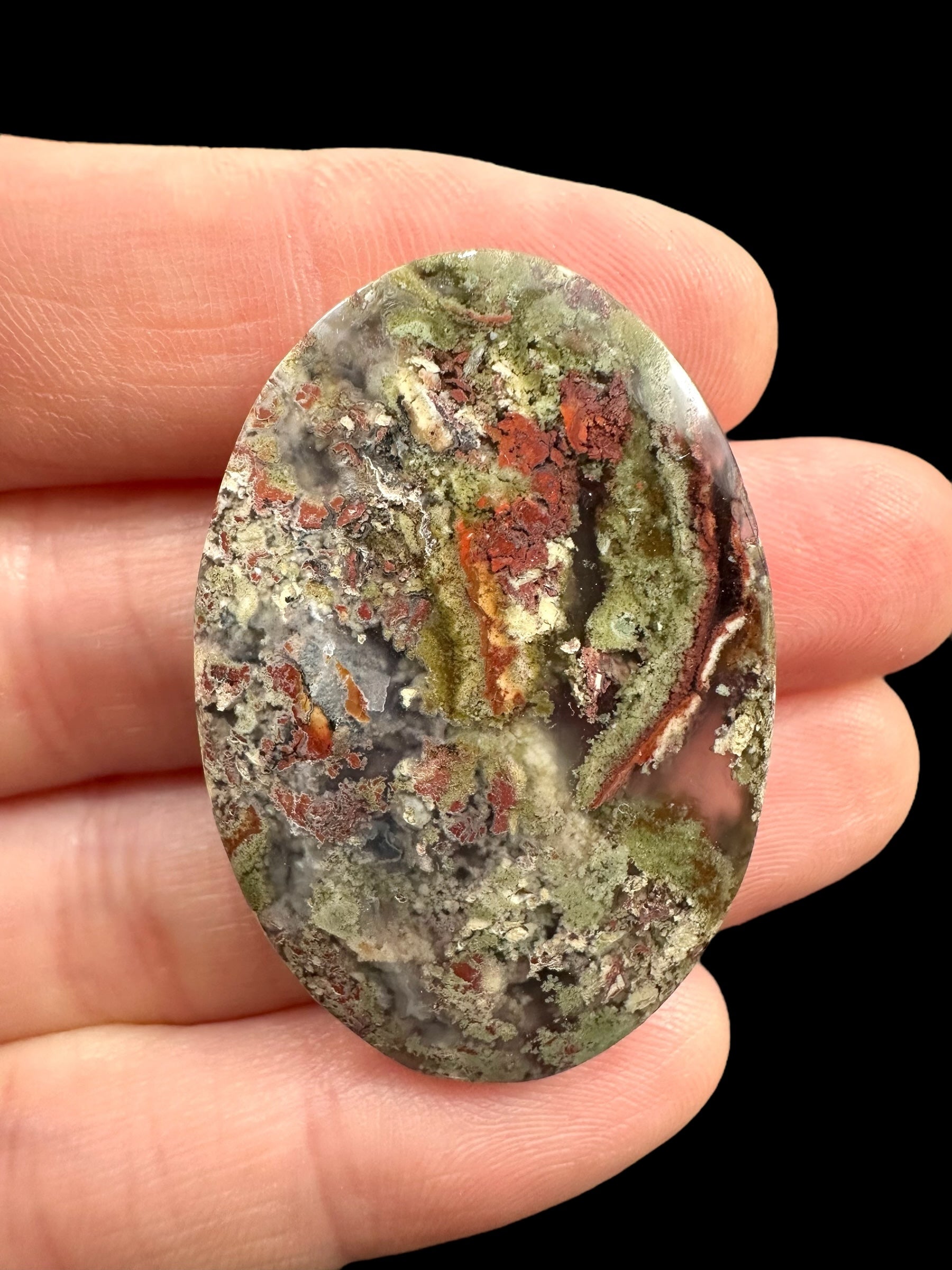 Moos agate cabochon – West Java, Indonesia