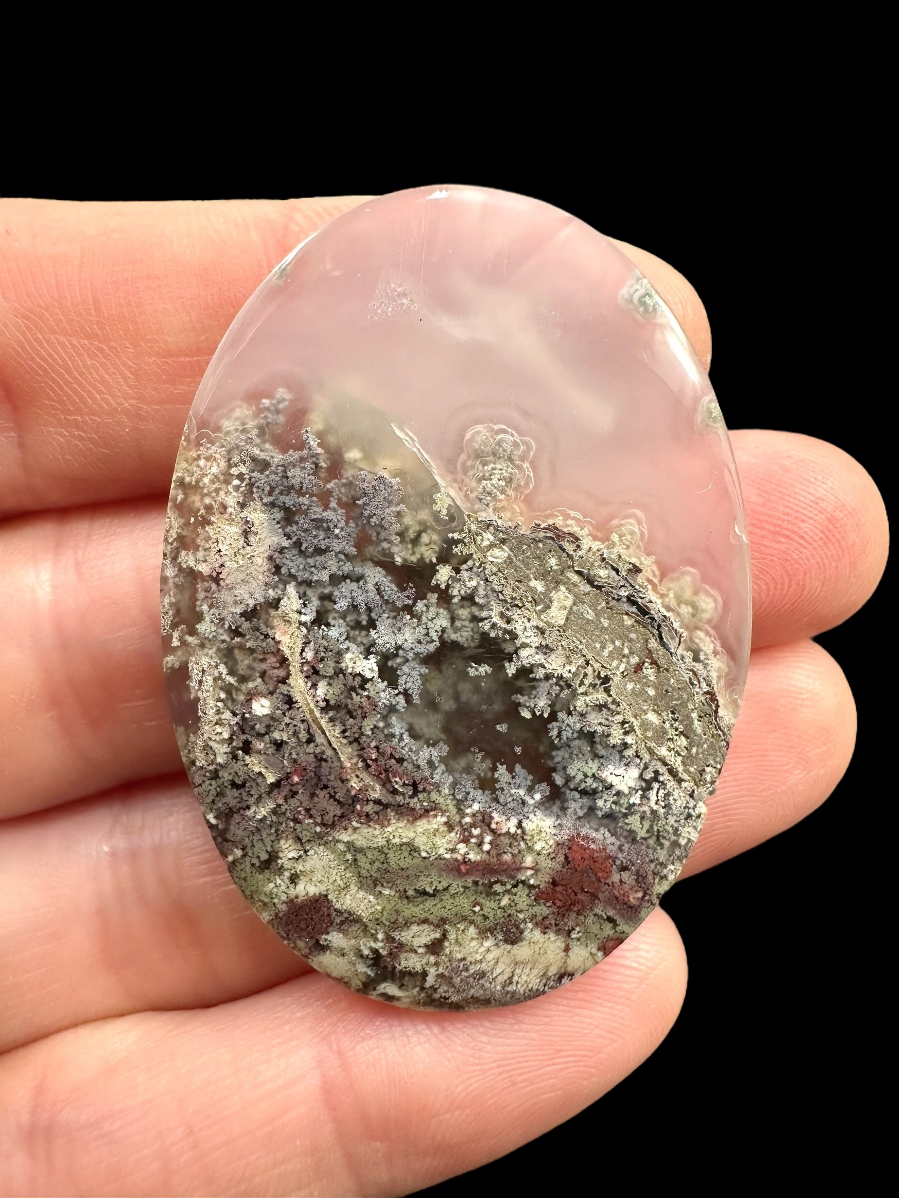 Moos agate cabochon – West Java, Indonesia