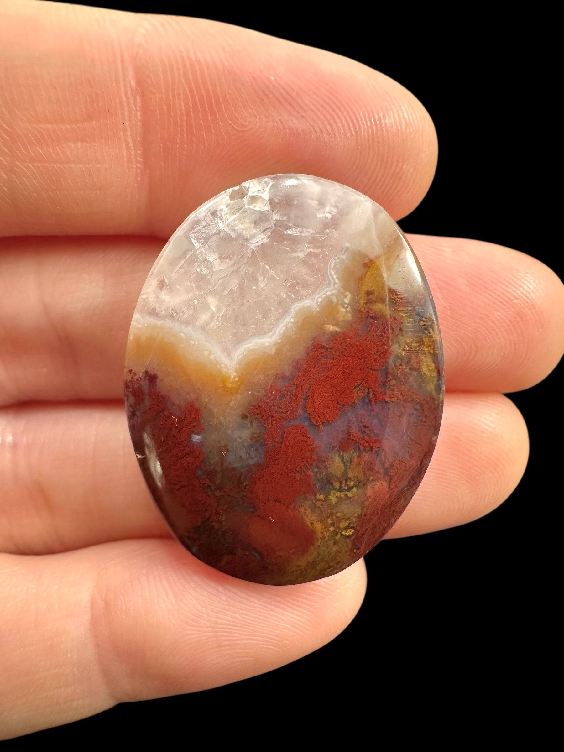 Moos agate cabochon – West Java, Indonesia