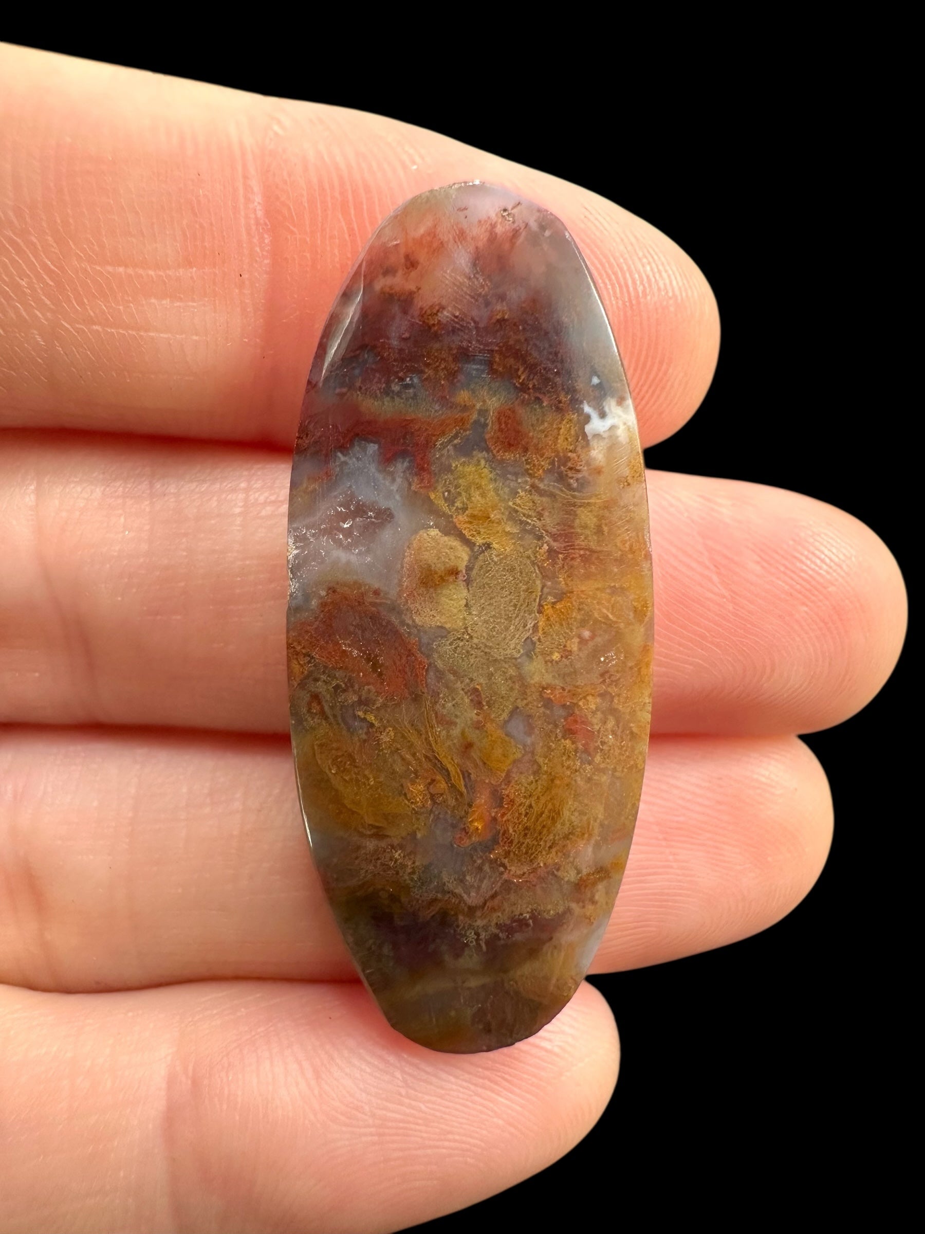 Moos agate cabochon – West Java, Indonesia