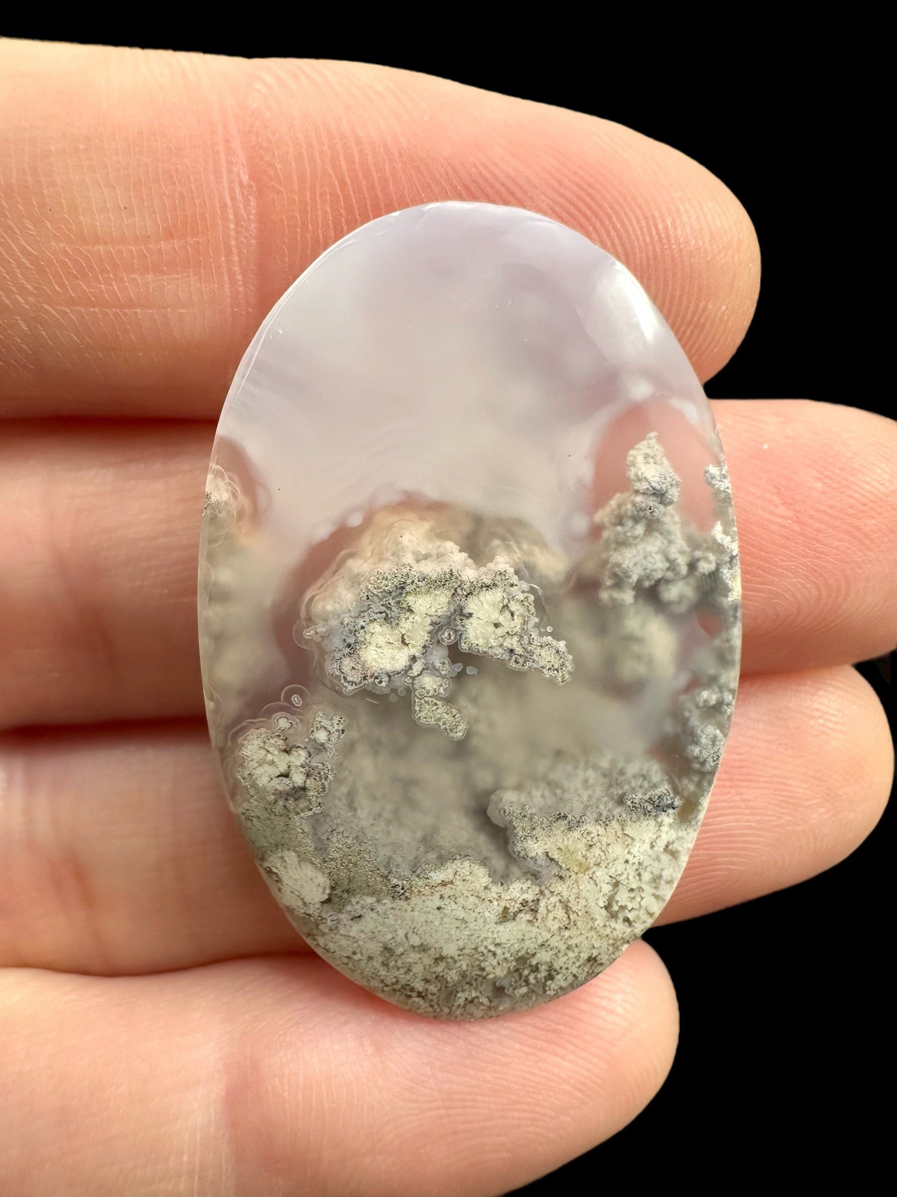 Moos agate cabochon – West Java, Indonesia