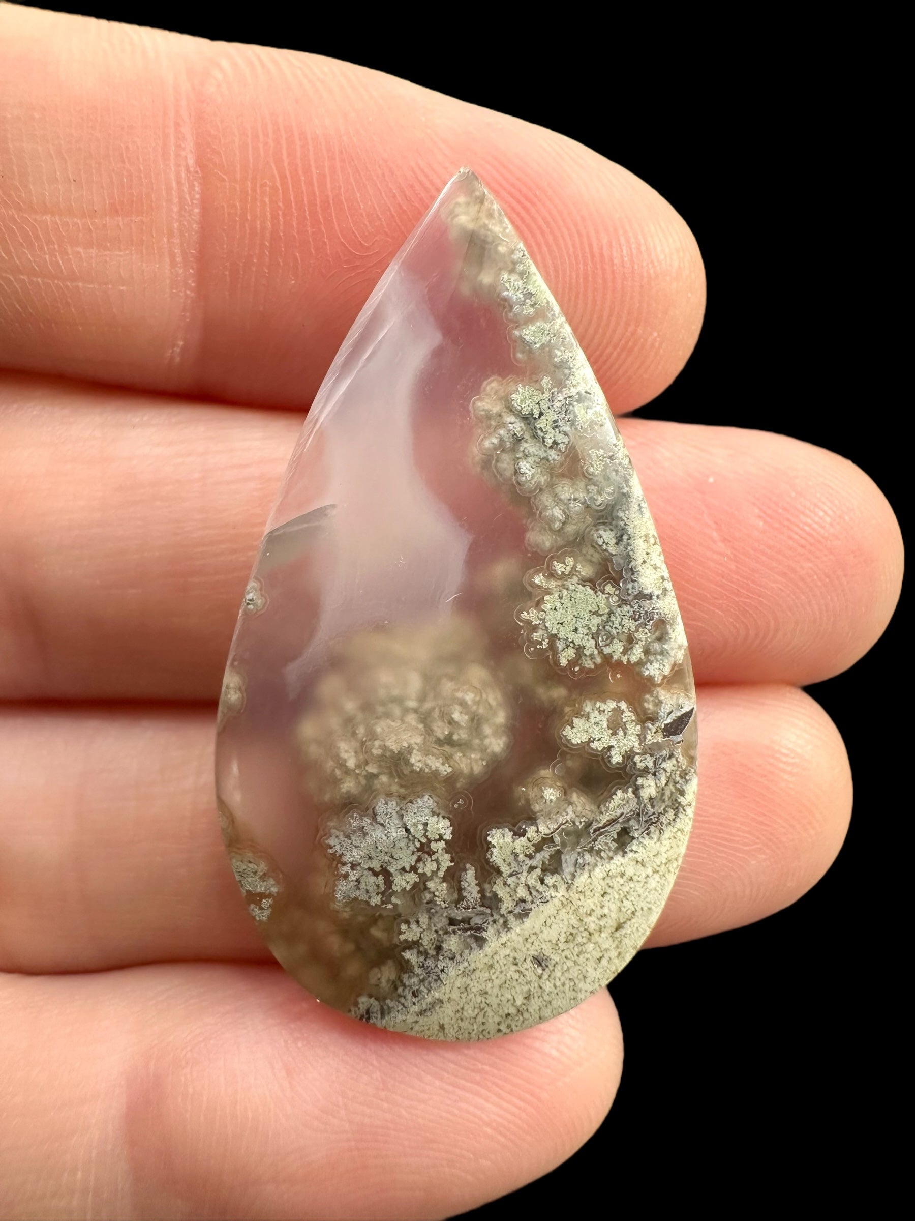 Moos agate cabochon – West Java, Indonesia