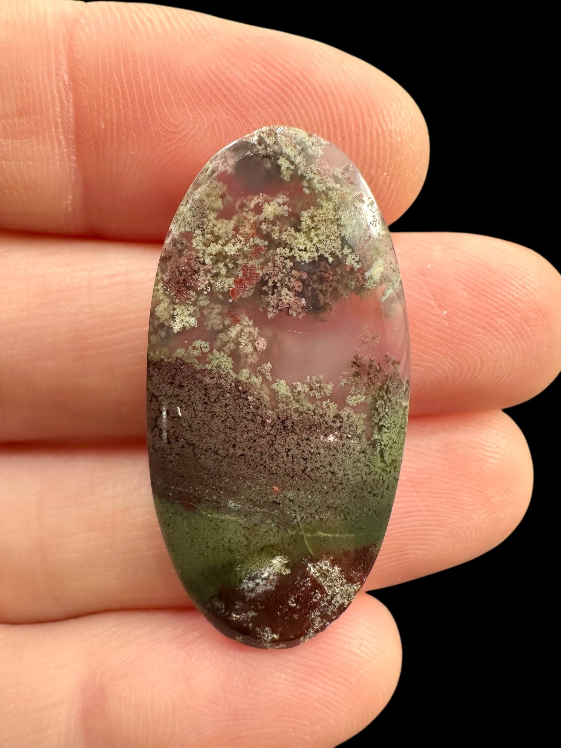 Moos agate cabochon – West Java, Indonesia