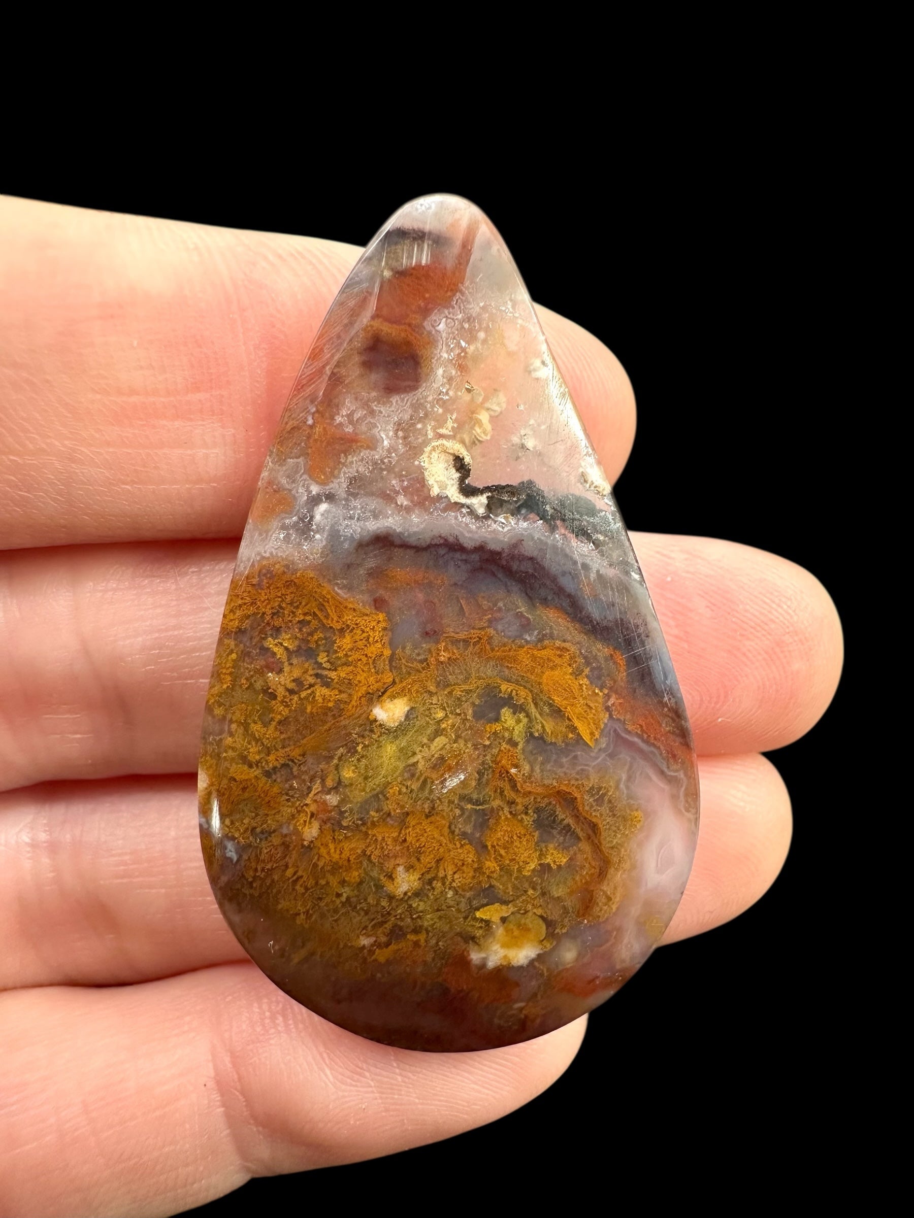 Moos agate cabochon – West Java, Indonesia