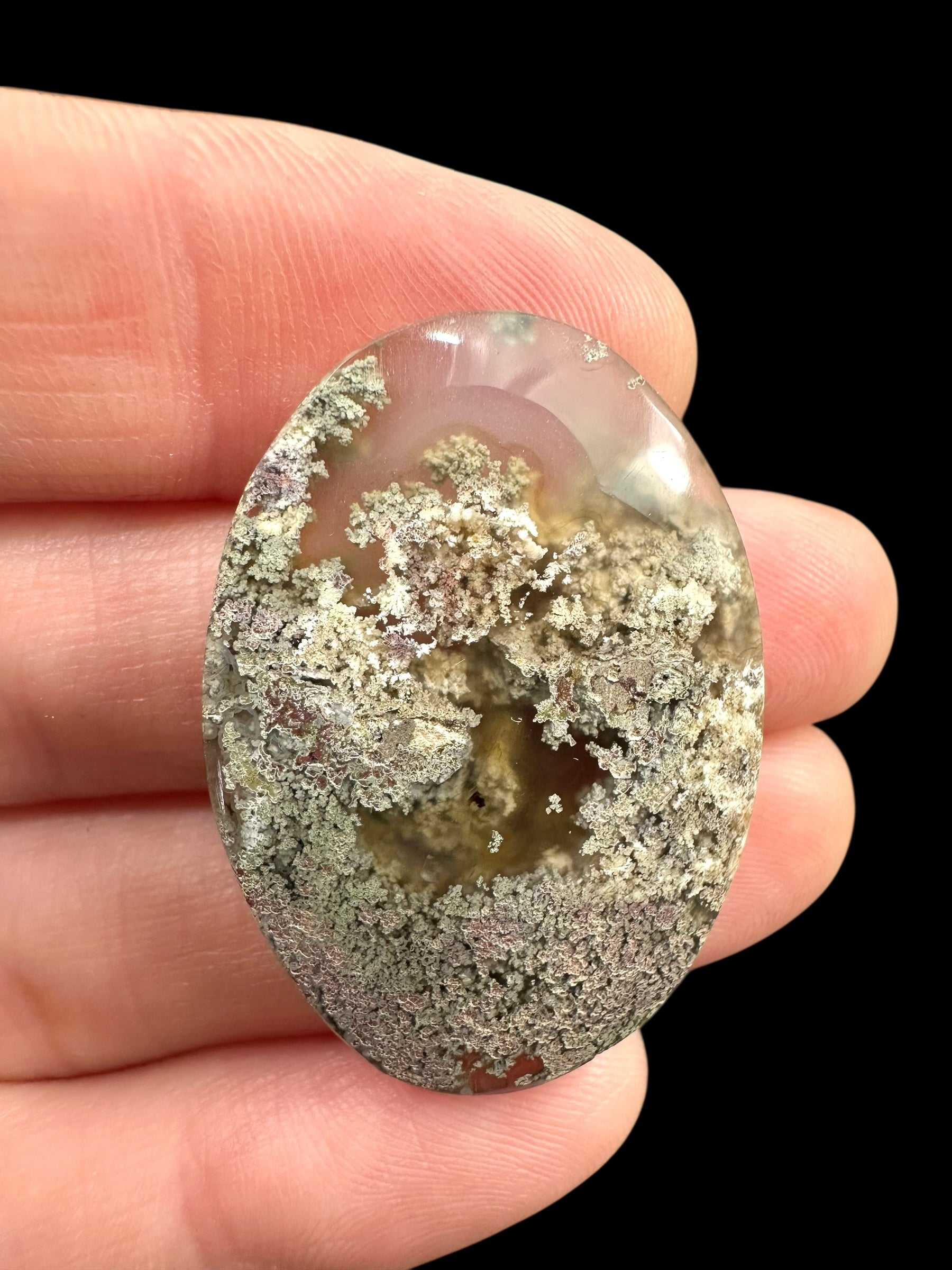 Moos agate cabochon – West Java, Indonesia