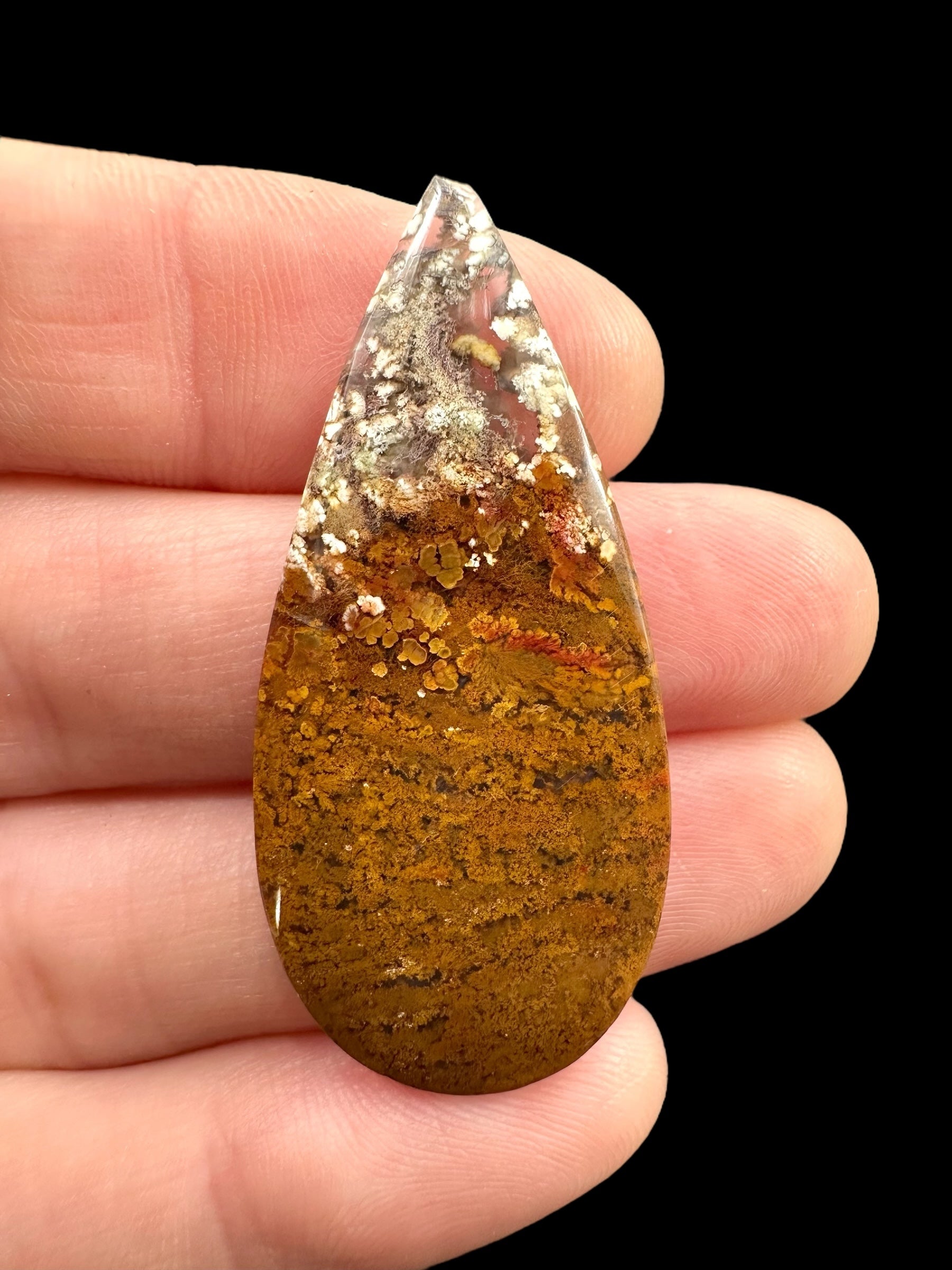 Moos agate cabochon – West Java, Indonesia
