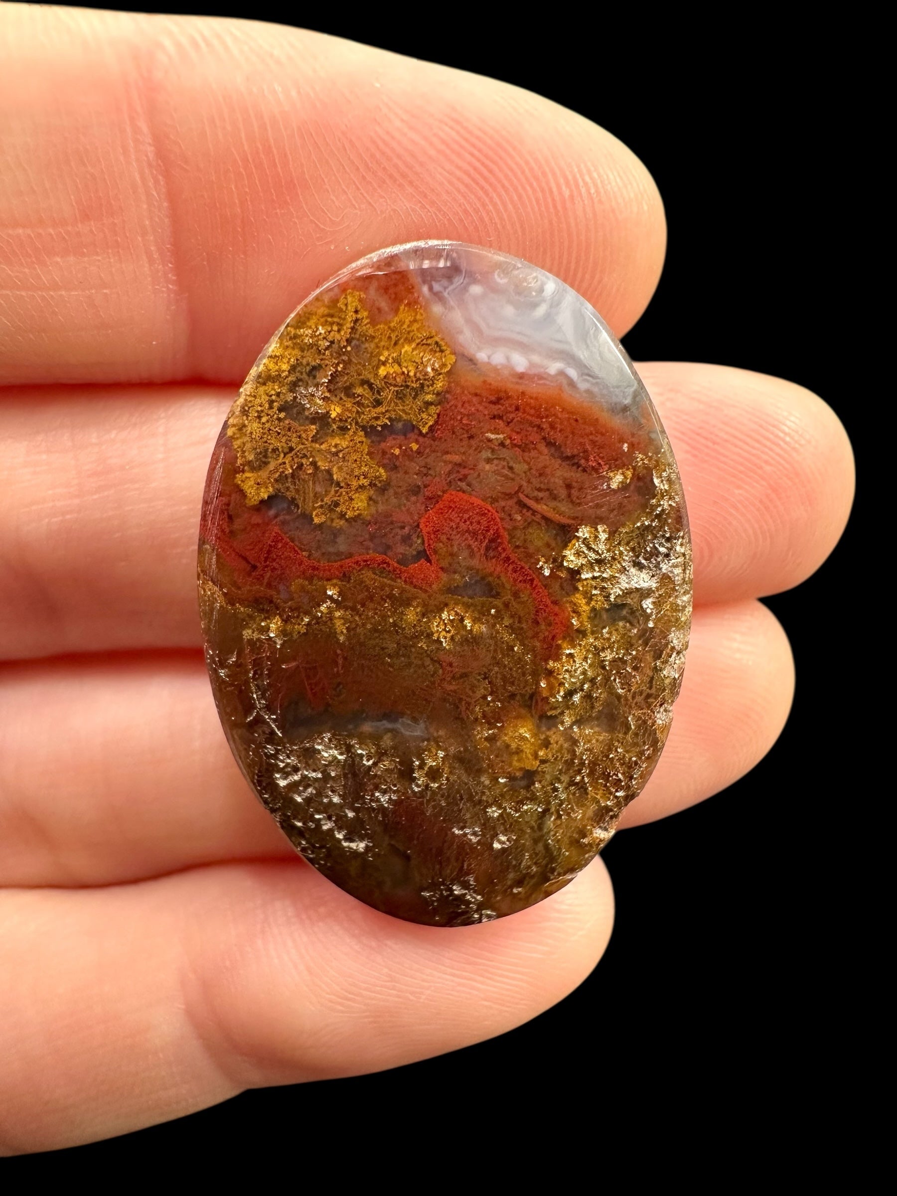Moos agate cabochon – West Java, Indonesia