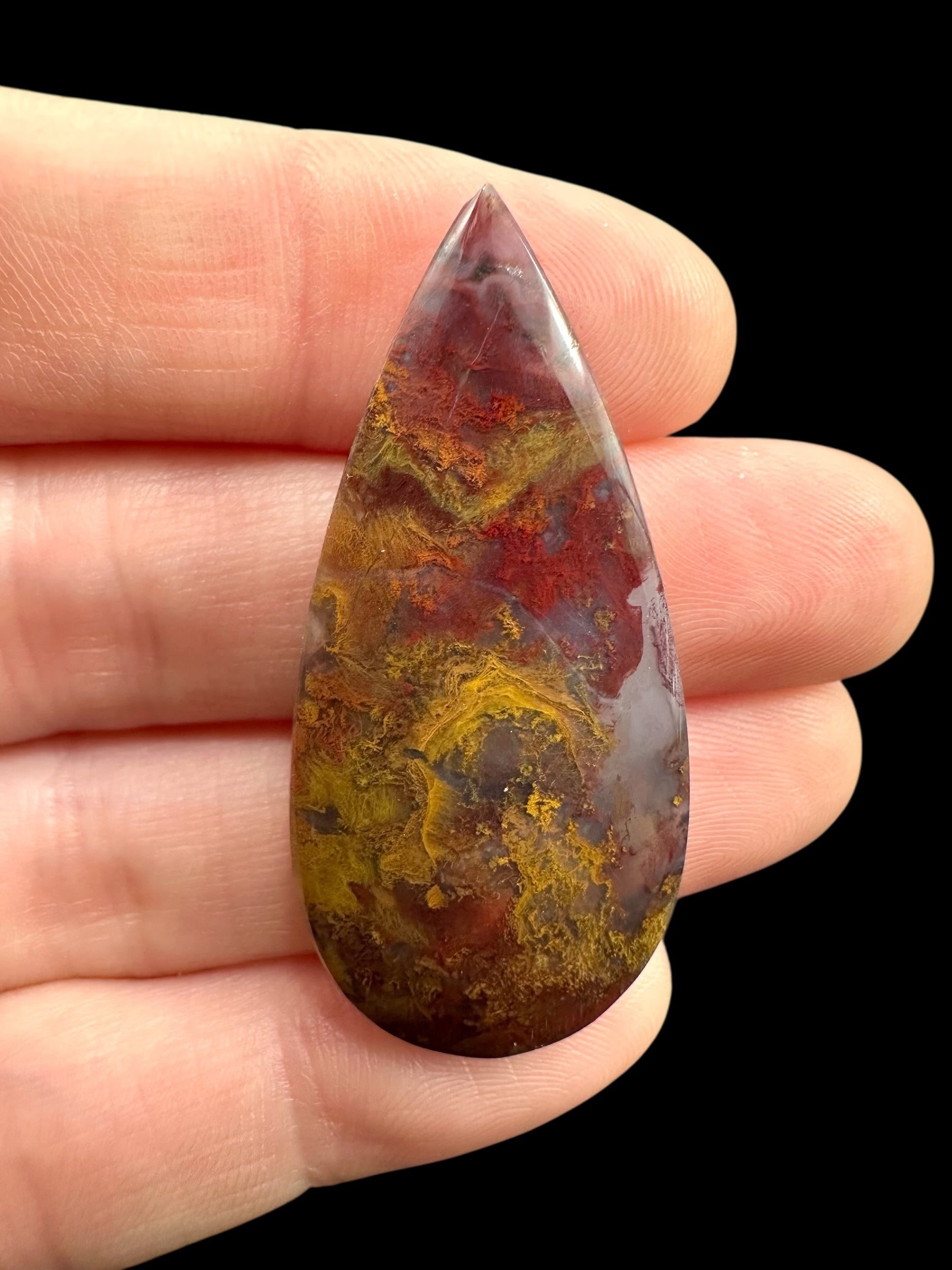 Moos agate cabochon – West Java, Indonesia