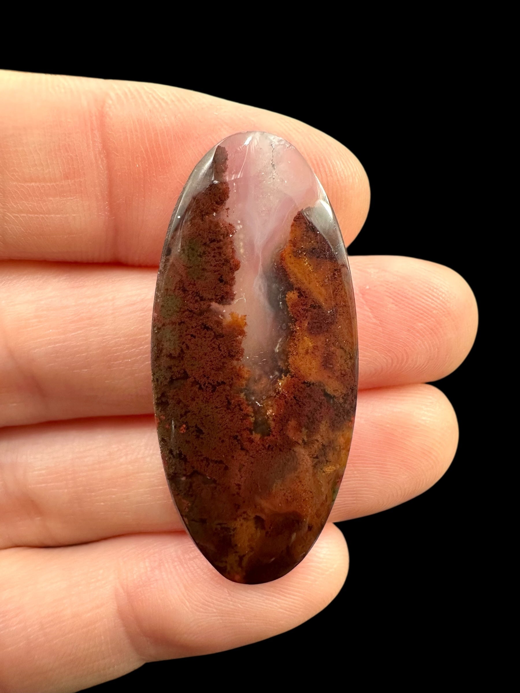 Moos agate cabochon – West Java, Indonesia