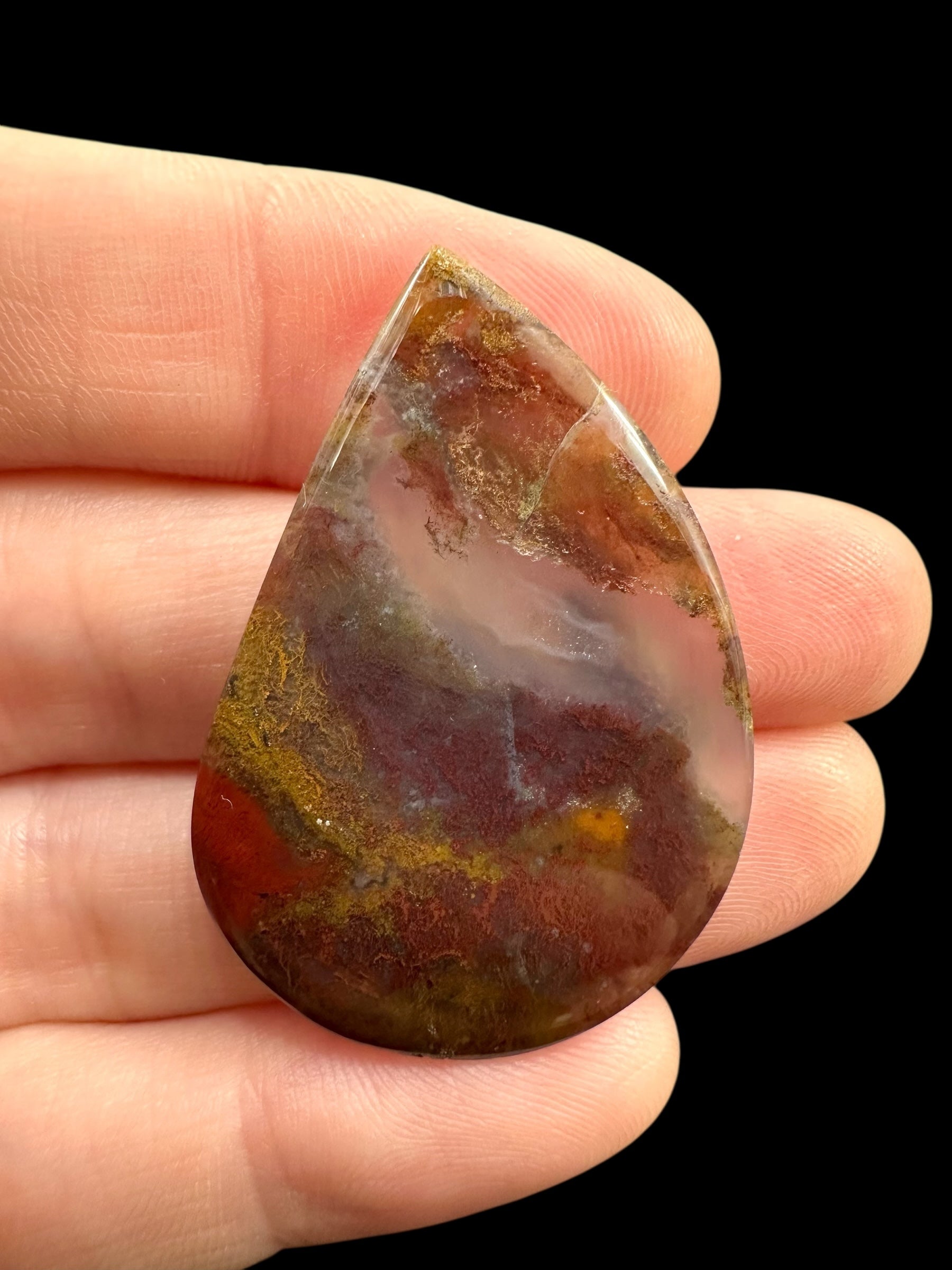 Moos agate cabochon – West Java, Indonesia