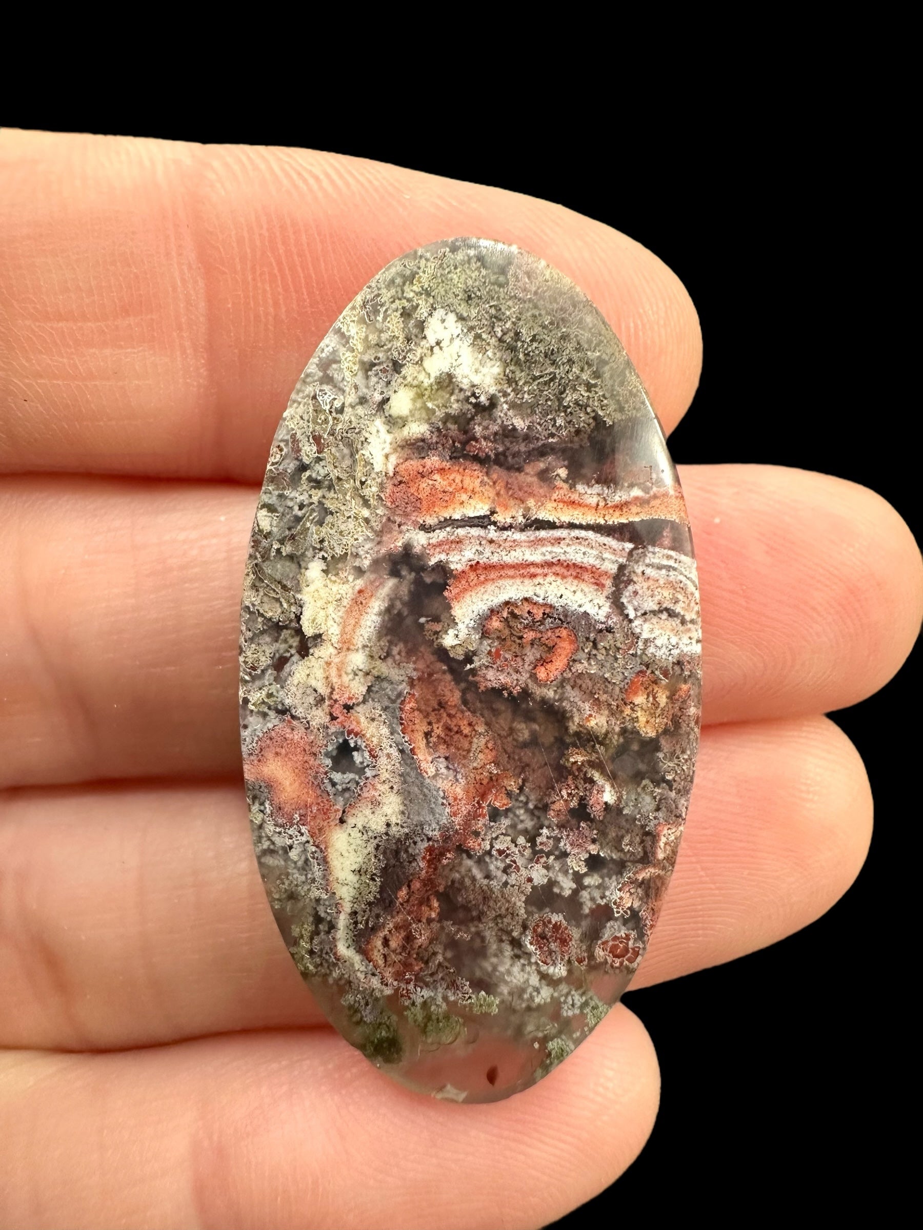 Moos agate cabochon – West Java, Indonesia