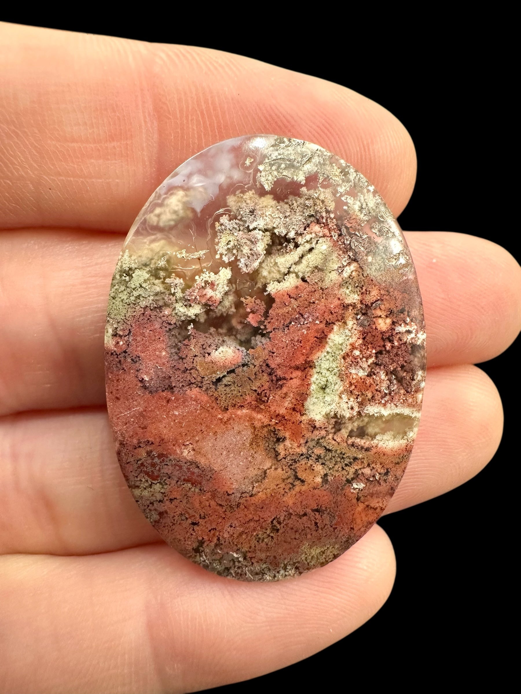 Moos agate cabochon – West Java, Indonesia