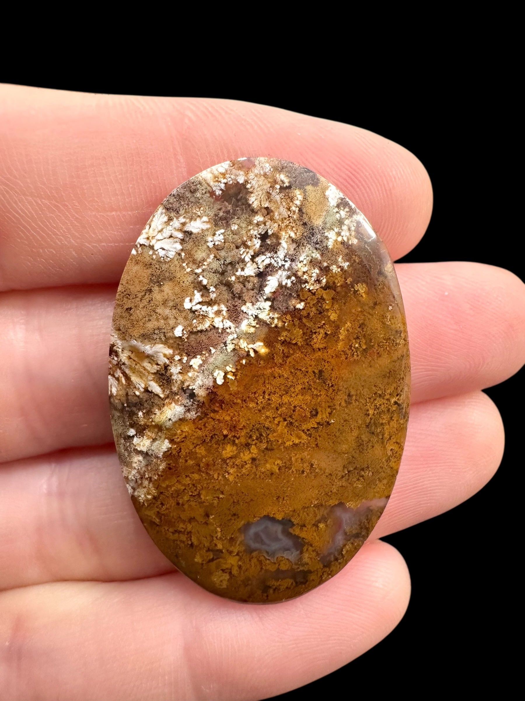 Moos agate cabochon – West Java, Indonesia